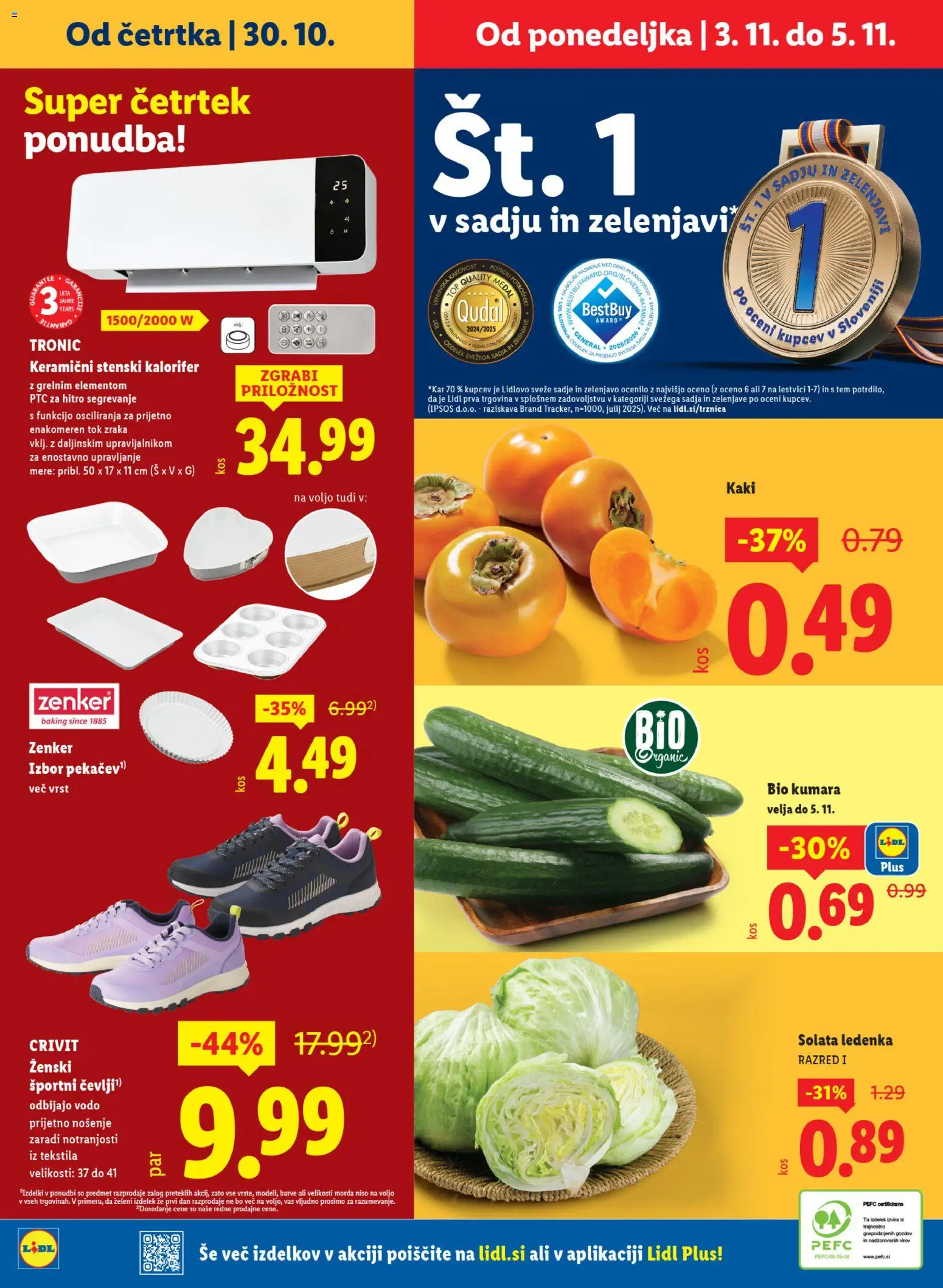 Novi Lidl katalog ponudbe – veljaven od 29.10.2025 | Stran: 74 | Izdelki: Kaki, Solata, Sadje