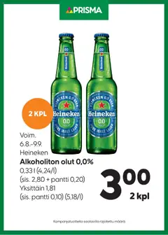 Katso Prisma tarjoukset Heineken voimassa alkaen 06.08.2025