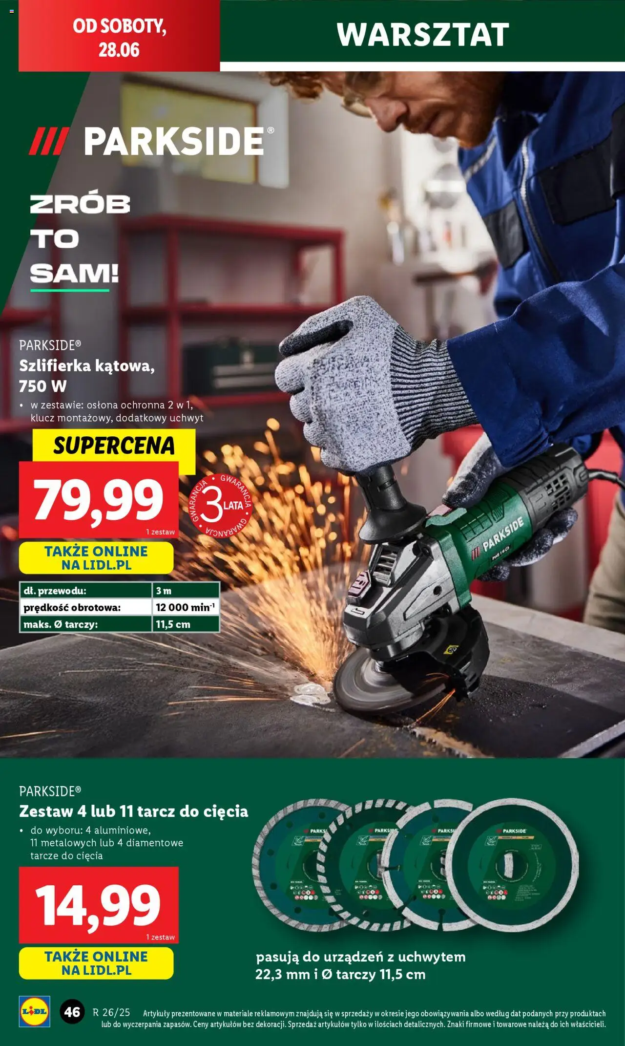 Lidl Katalog od 23.06.2025 | Strona: 48 | Produkty: Szlifierka