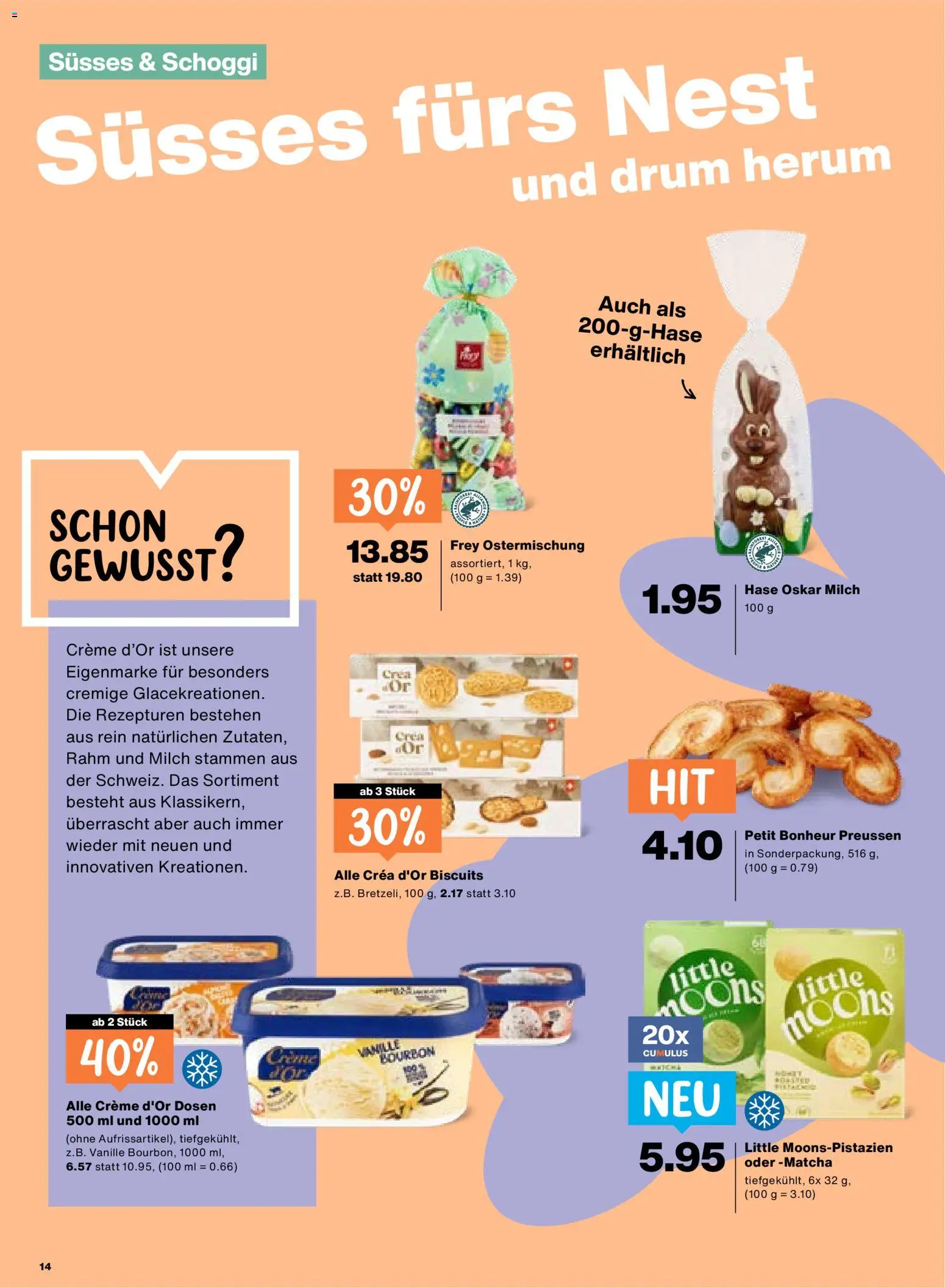 Migros aktionen – gültig ab 26.03.2026 | Seite: 14 | Produkte: Milch, Bourbon, Creme