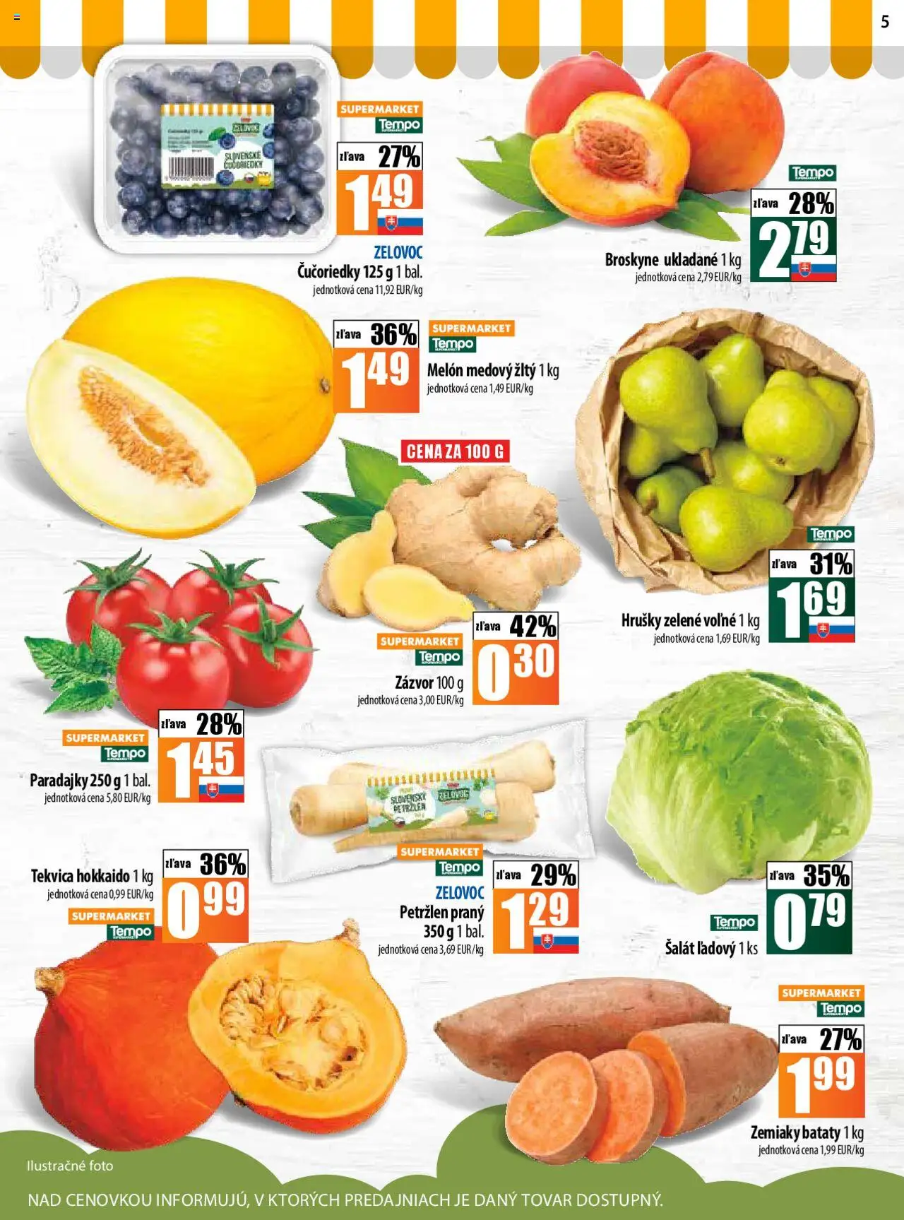COOP Jednota leták │ platný od 21.08.2025 | Strana: 5 | Produkty: Zázvor, Zemiaky, Melón, Petržlen