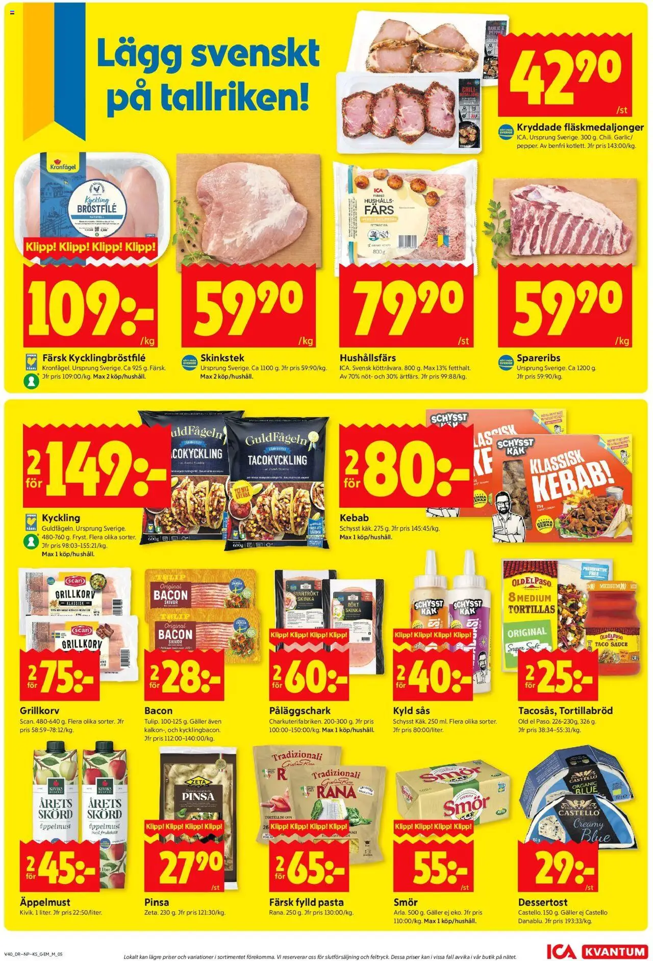 ICA Kvantum reklamblad aktuell från 29.09.2025 | Sida: 5 | Produkter: Bacon, Galler, Grillkorv, Smör