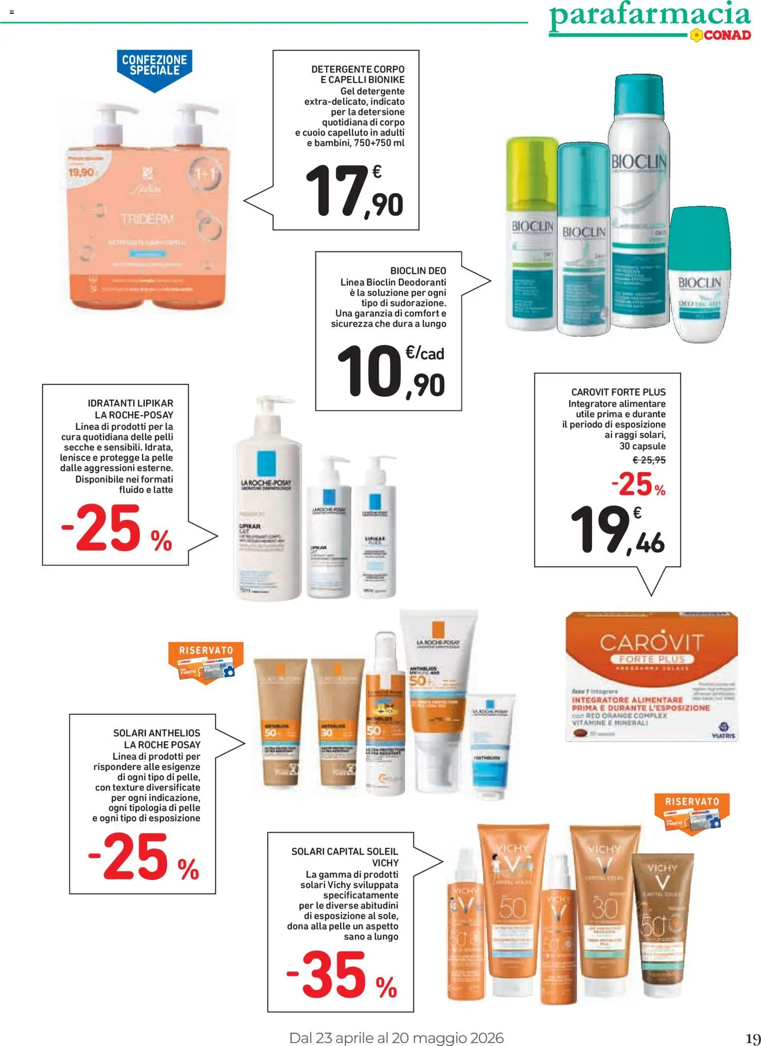 Volantino Conad del 23.04.2026 | Pagina: 19 | Prodotti: Detergente, Latte, Integratore alimentare