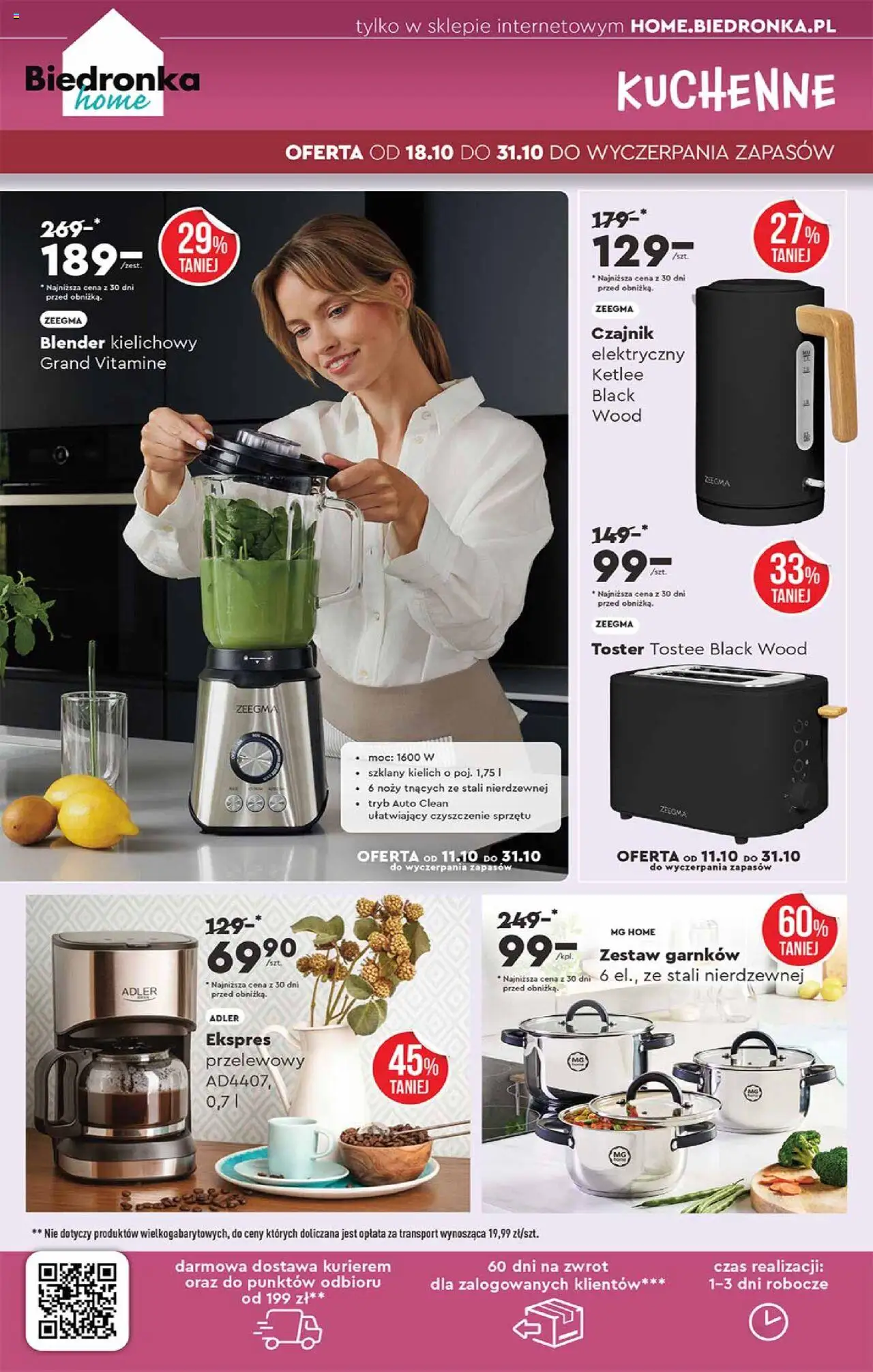 Biedronka gazetka - Hity i inspiracje od 20.10.2025 | Strona: 40 | Produkty: Czajnik, Toster, Blender, Blender kielichowy
