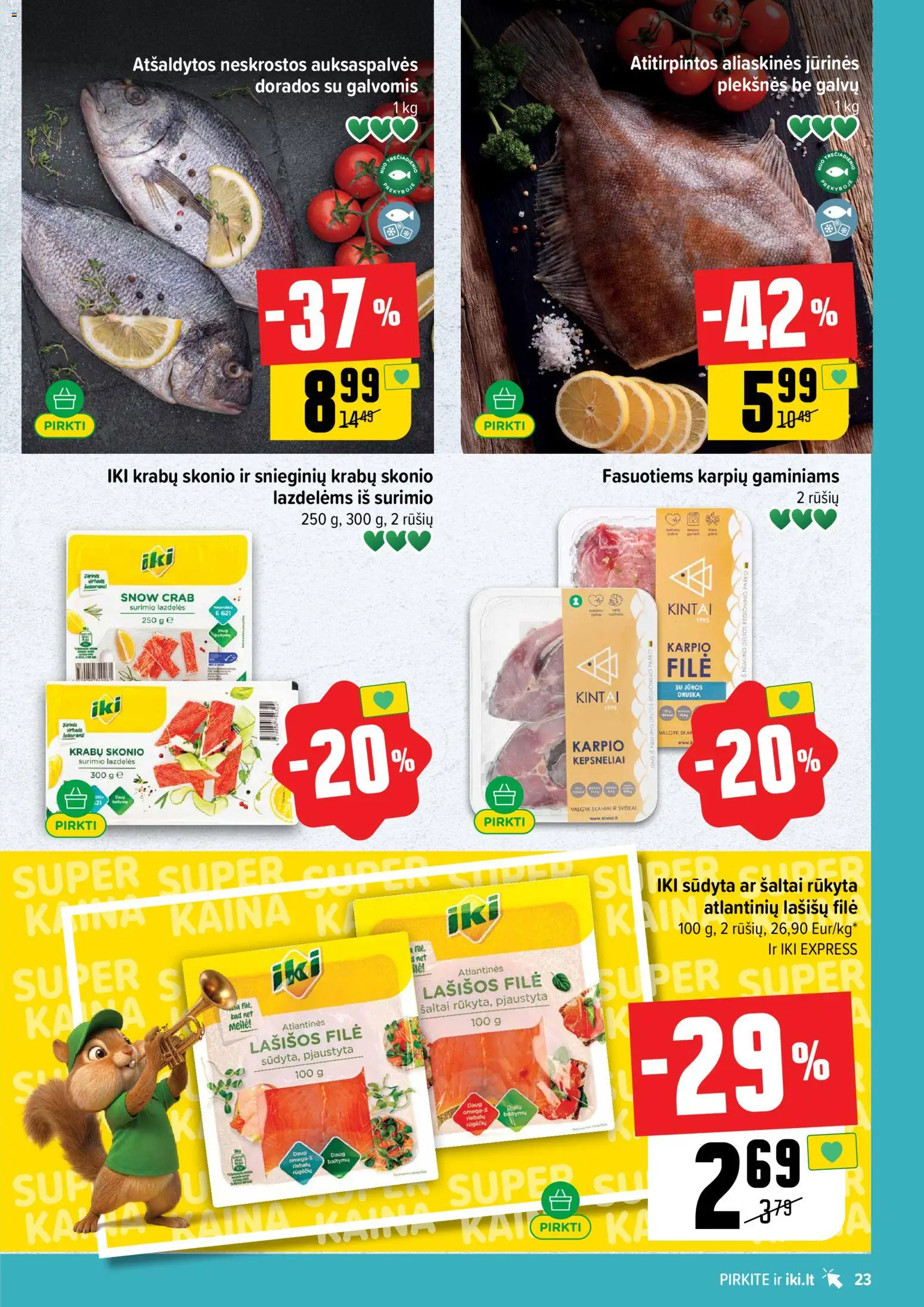 IKI akcijos nuo 13.04.2026 | Puslapis: 23 | Prekių: Lašišos, Jūros druska, Druska