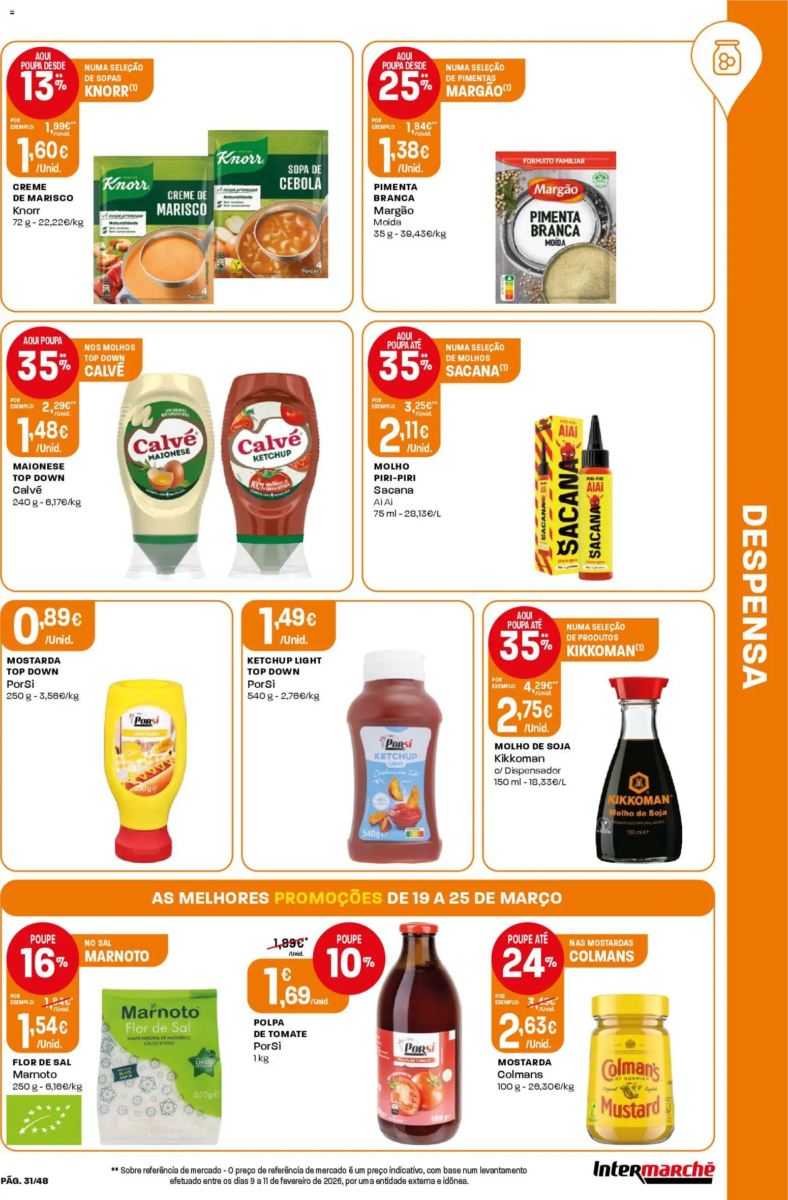 Intermarché folheto │ válido de 19.03.2026 | Página: 31 | Produtos: Knorr, Cebola, Sopa, Maionese