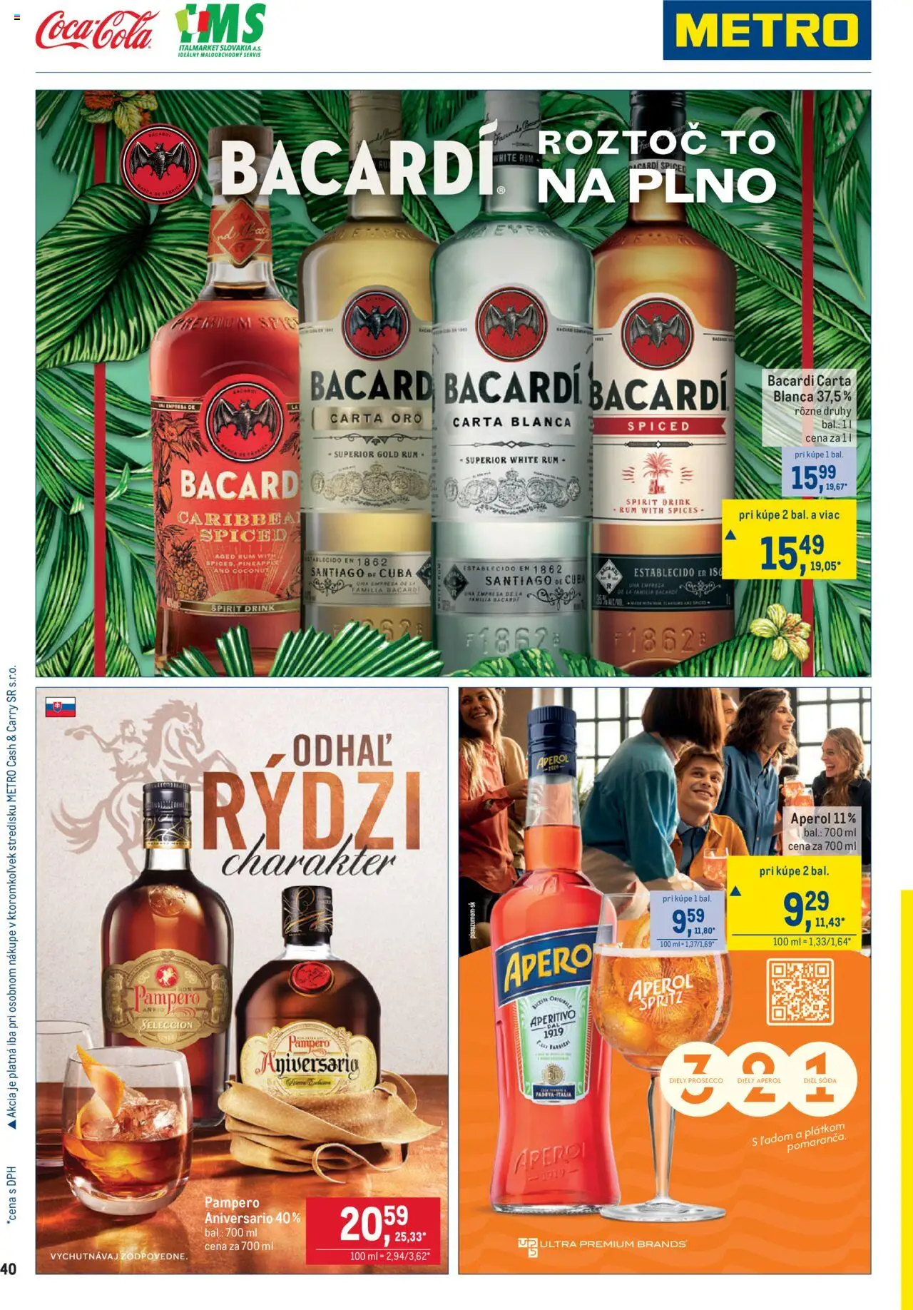Metro Obchodní partneri │ platný od 27.08.2025 | Strana: 40 | Produkty: Aperol, Rum, Bacardi