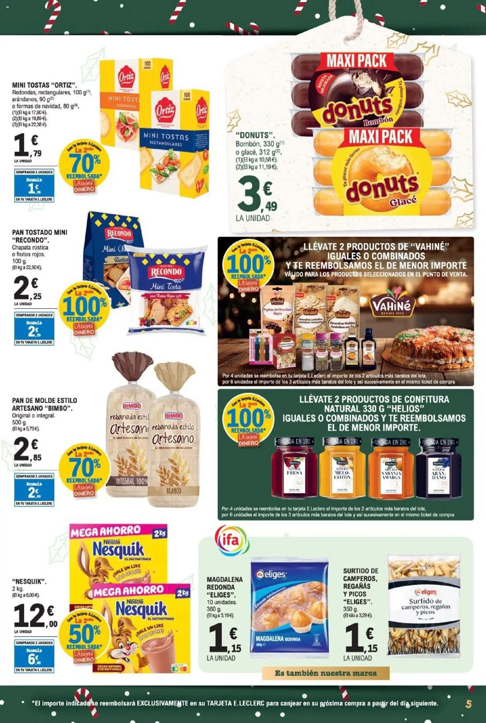 E.Leclerc folleto │ válido desde el 03.12.2025 | Página: 5 | Productos: Pan, Chocolate, Pan de molde, Donuts