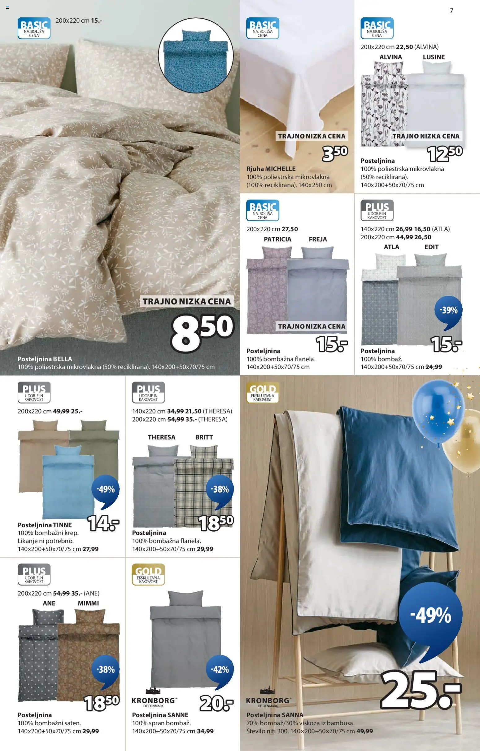 Novi JYSK katalog ponudbe – veljaven od 22.10.2025 | Stran: 7 | Izdelki: Posteljnina, Rjuha