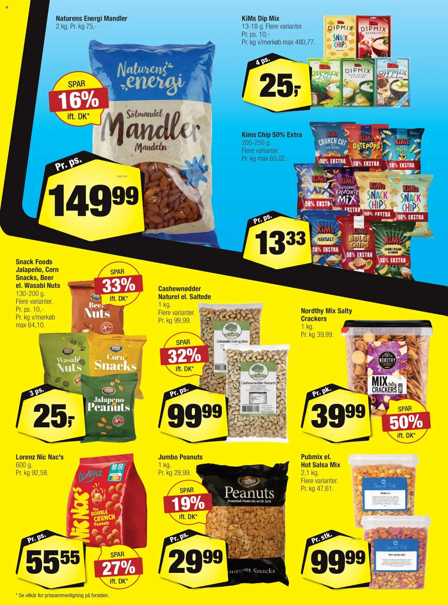 Calle tilbudsavis – gyldig fra 02.01.2026 | Side: 9 | Produkter: Peanuts, Mandler, Salsa, Cashewnødder