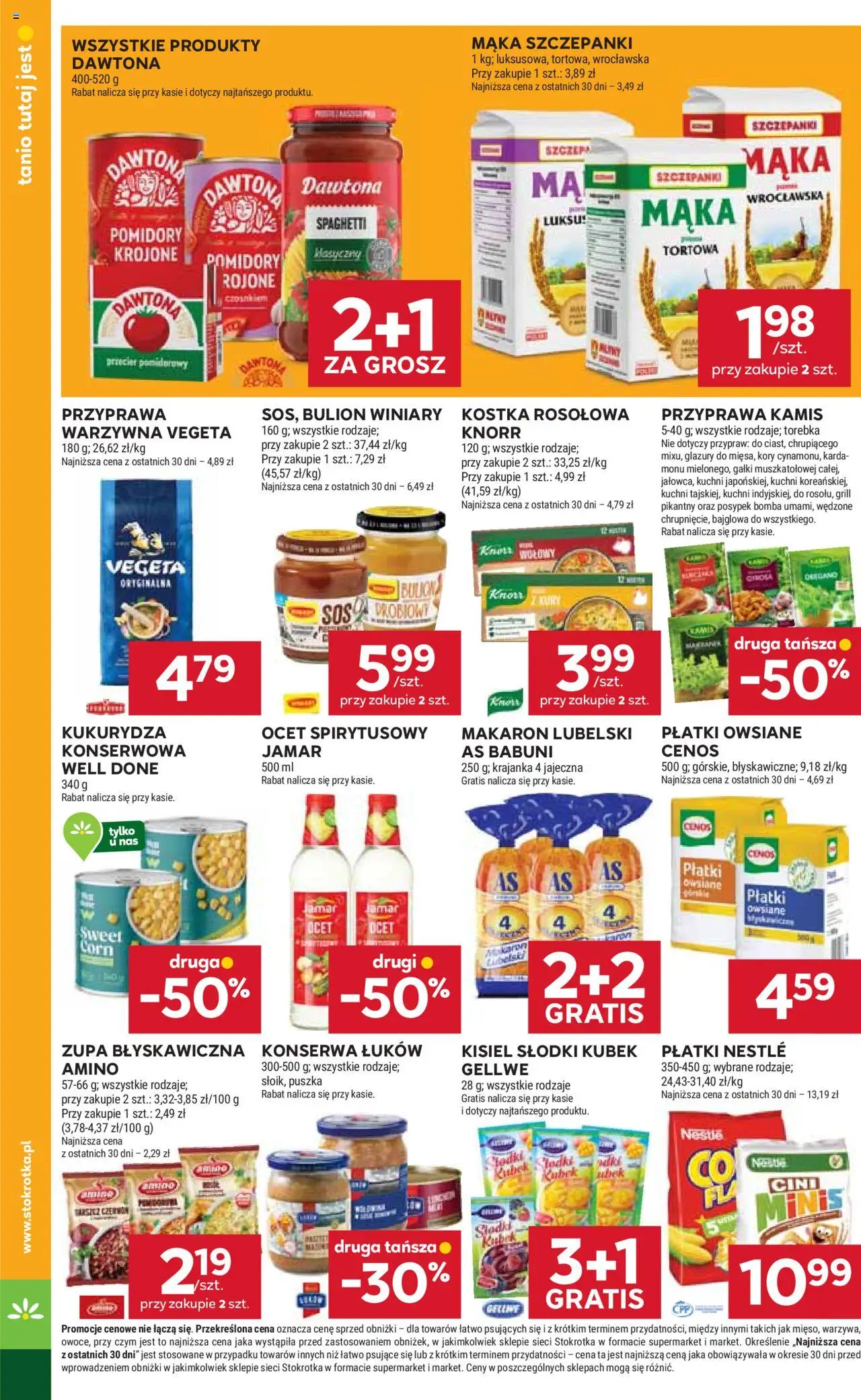 Stokrotka Gazetka od 07.08.2025 | Strona: 24 | Produkty: Ocet spirytusowy, Płatki owsiane, Stokrotka, Kukurydza
