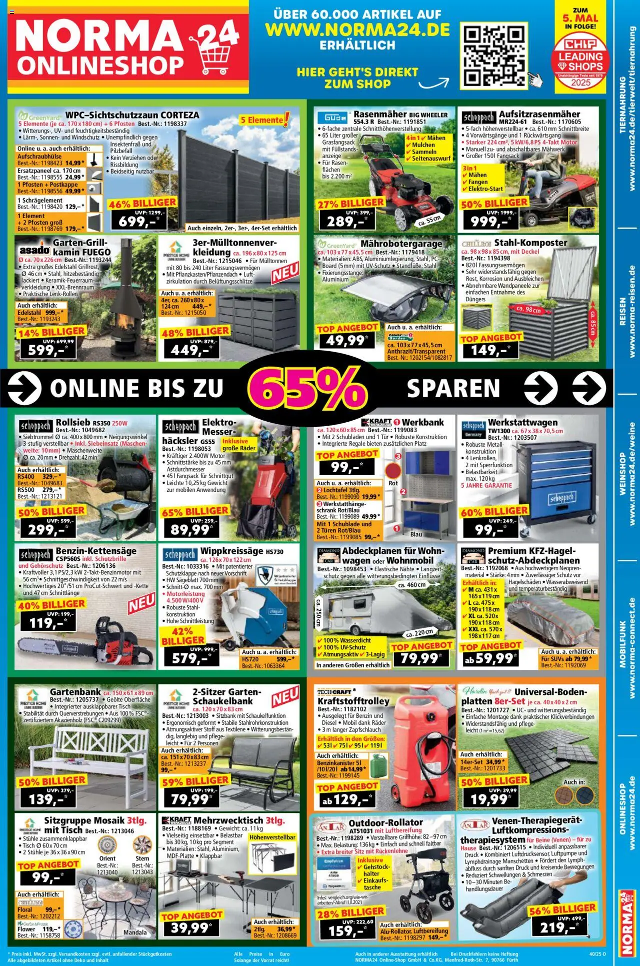 Norma Prospekt 	 – gültig ab 29.09.2025 | Seite: 20 | Produkte: Tasche, Gewicht, Rasenmäher, Luftpumpe