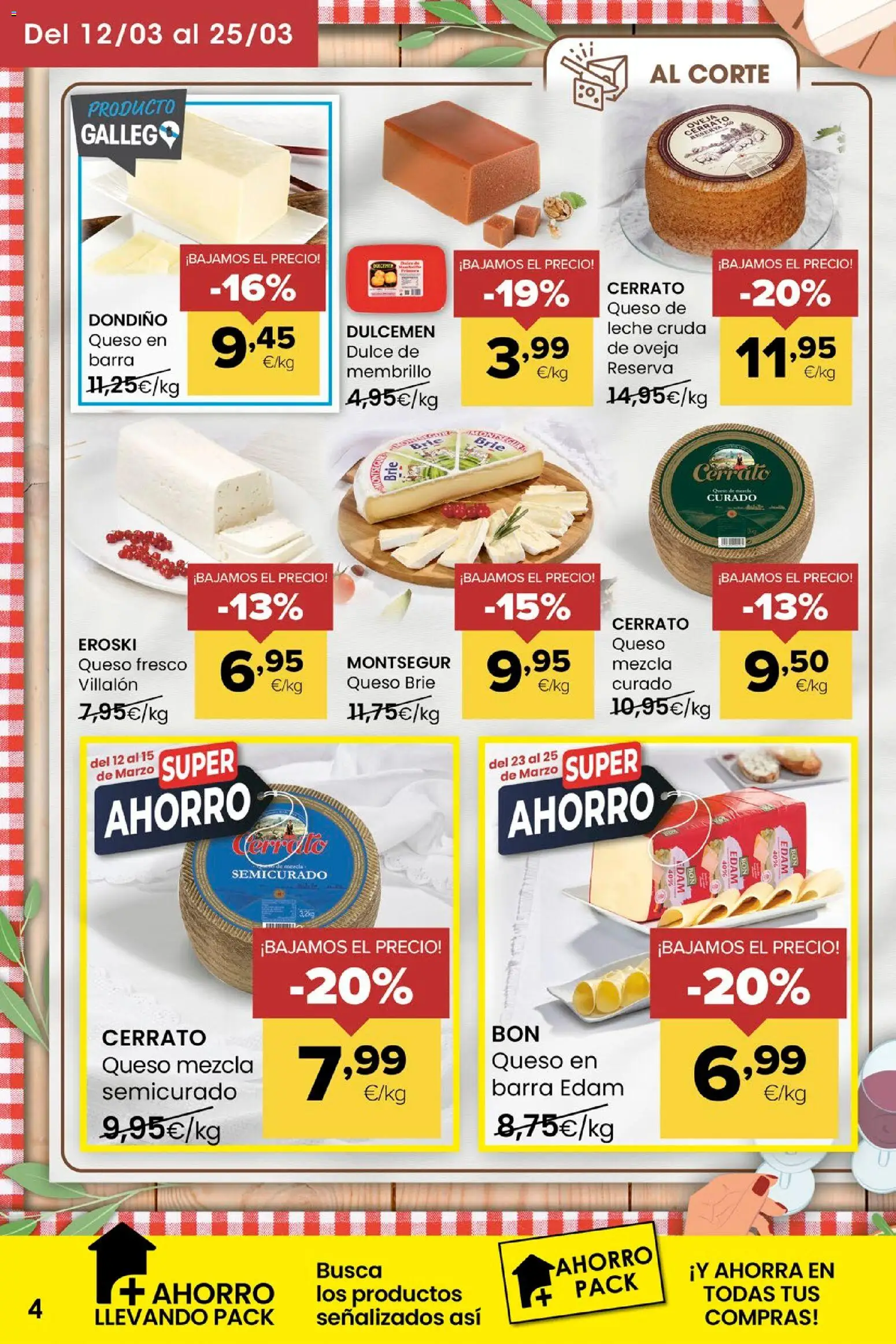 Eroski folleto │ válido desde el 12.03.2026 | Página: 4 | Productos: Leche, Queso, Queso fresco