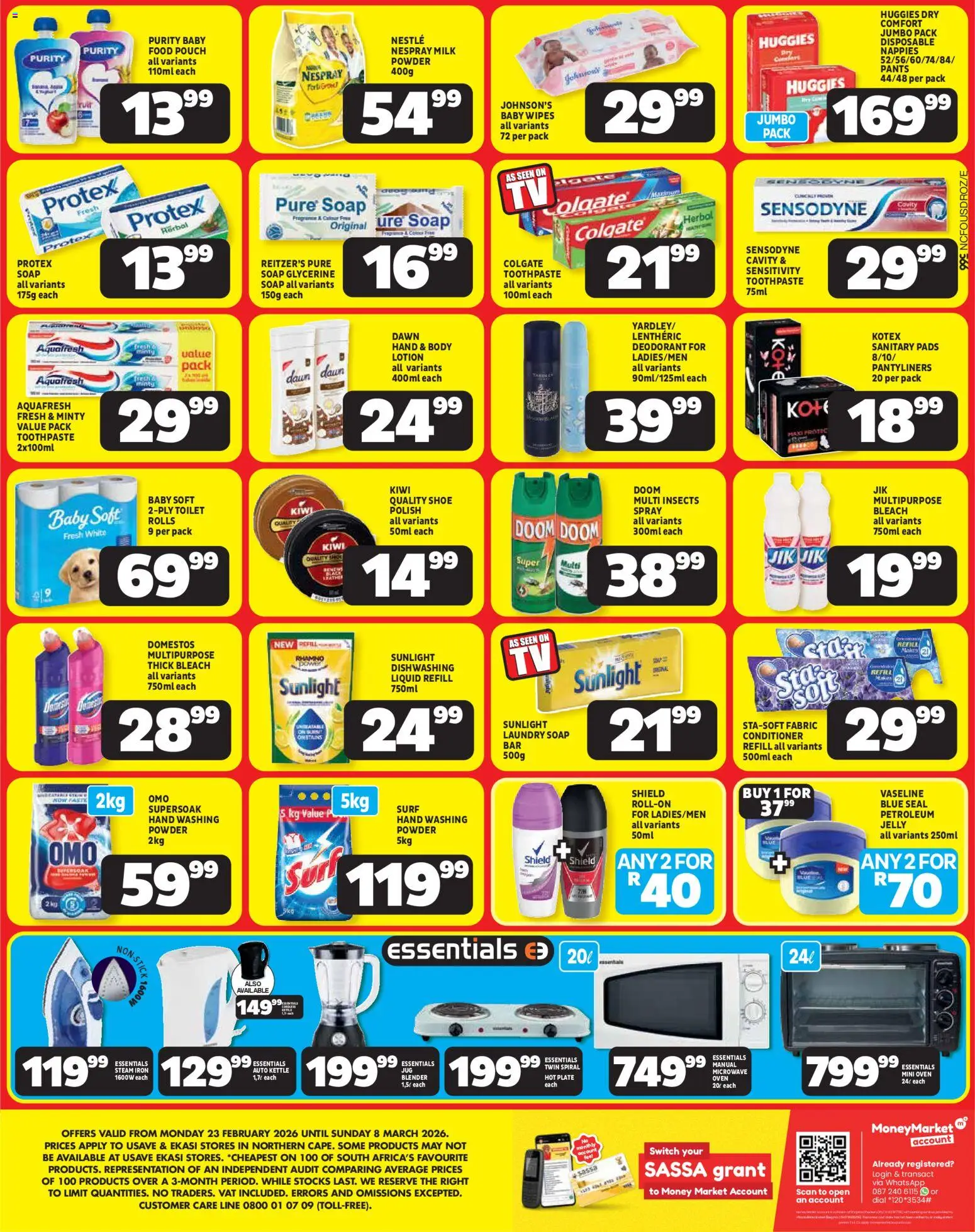 New Usave catalogue – valid from 23.02.2026 | Page: 4 | Products: Oven, Microwave, Hot plate, Kiwi