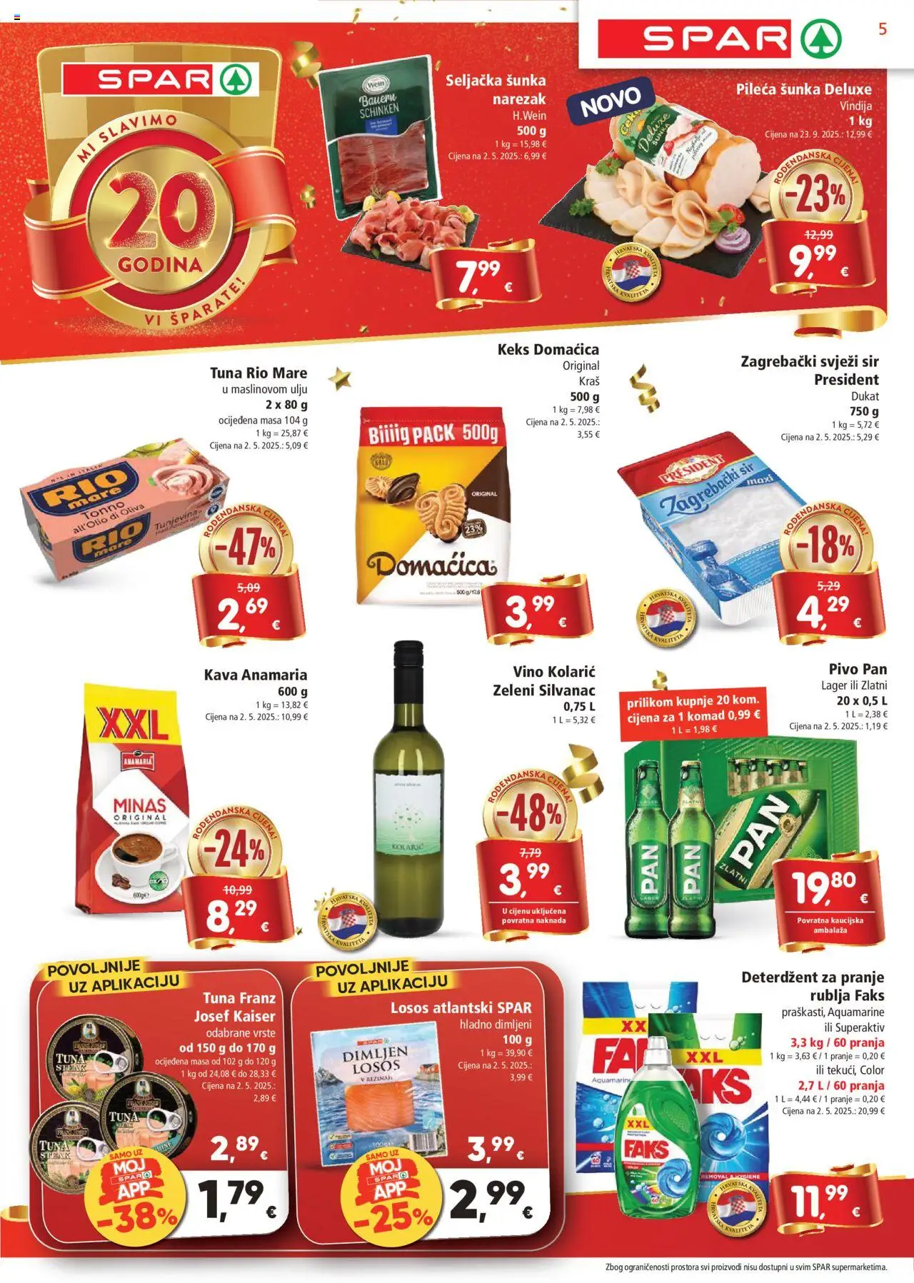 Spar katalog | vrijedi od 22.10.2025 | Stranica: 5 | Proizvodi: Deterdžent za pranje rublja, Vino, Pivo, Keks