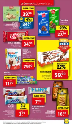 Lidl leták od 24.07.2025 | Strana: 19 | Produkty: Čokoláda, Kinder, Kinder Bueno, Oplatky