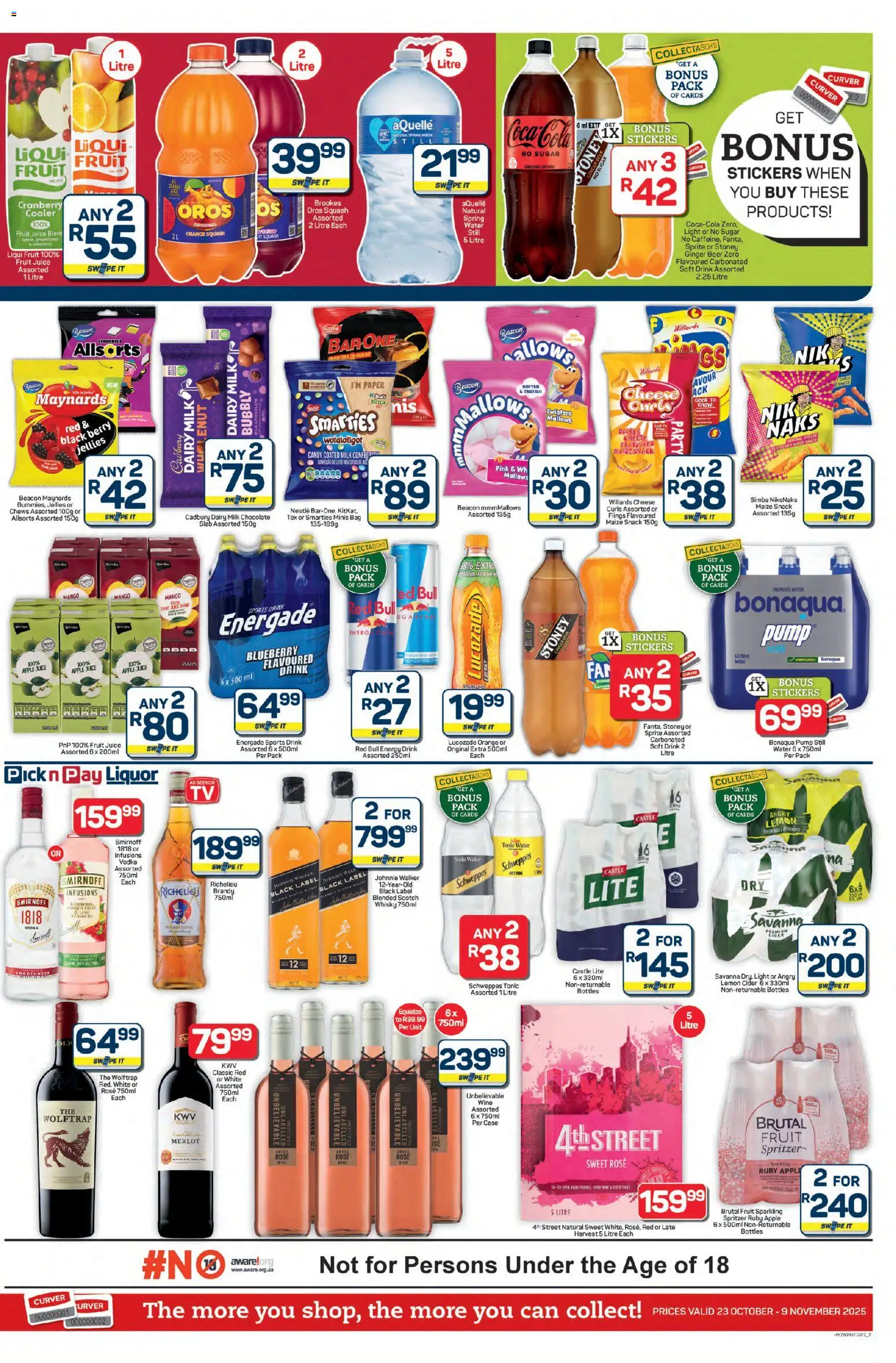 New Pick n Pay catalogue – valid from 23.10.2025 | Page: 7 | Products: Cooler, Beer, Fruit, Mango