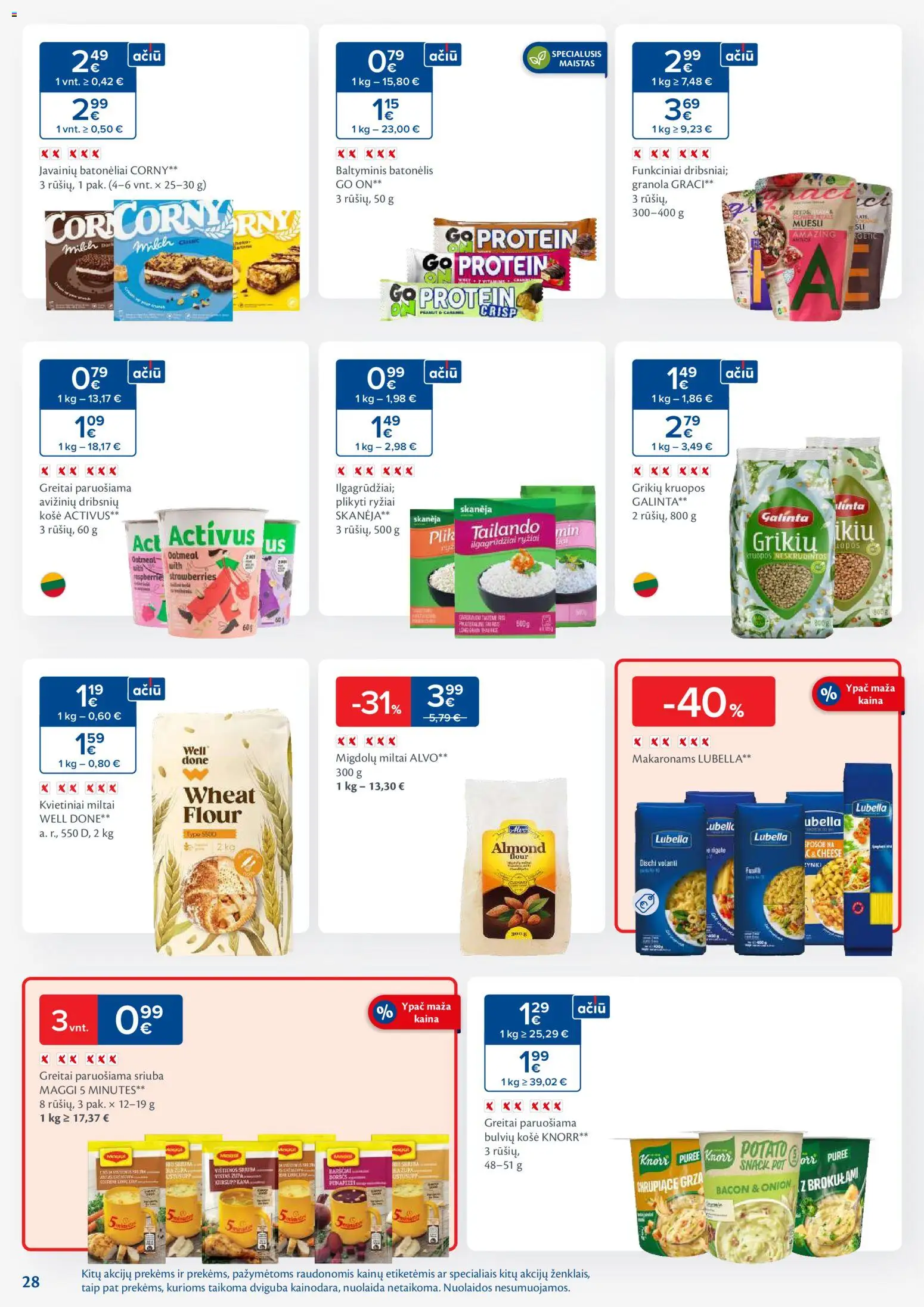 MAXIMA akcijos nuo 04.11.2025 | Puslapis: 28 | Prekių: Košė, Kruopos, Miltai, Ryžiai