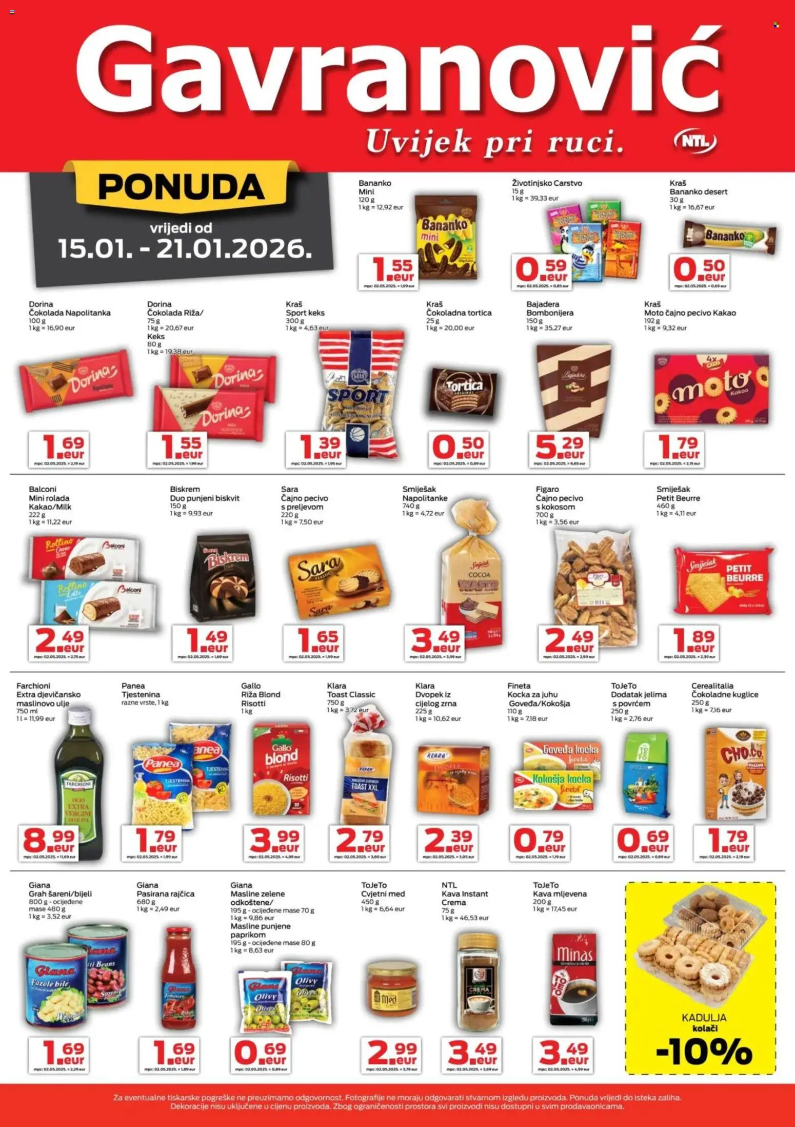 Gavranović katalog | vrijedi od 15.01.2026 | Stranica: 3 | Proizvodi: Kava instant, Ulje, Riža, Rajčica