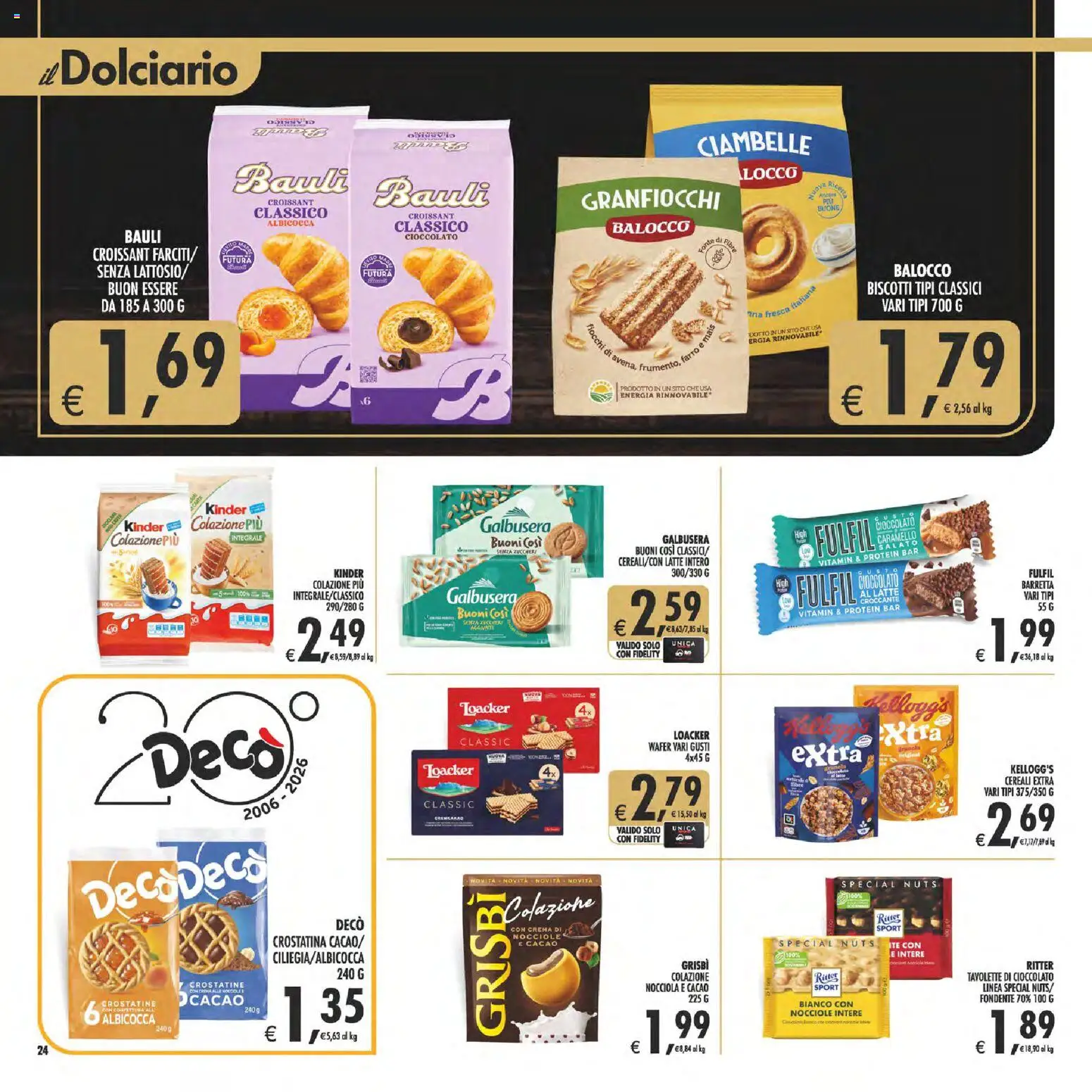 Volantino Decò del 07.04.2026 | Pagina: 24 | Prodotti: Ciambelle, Cereali, Nocciole, Croissant