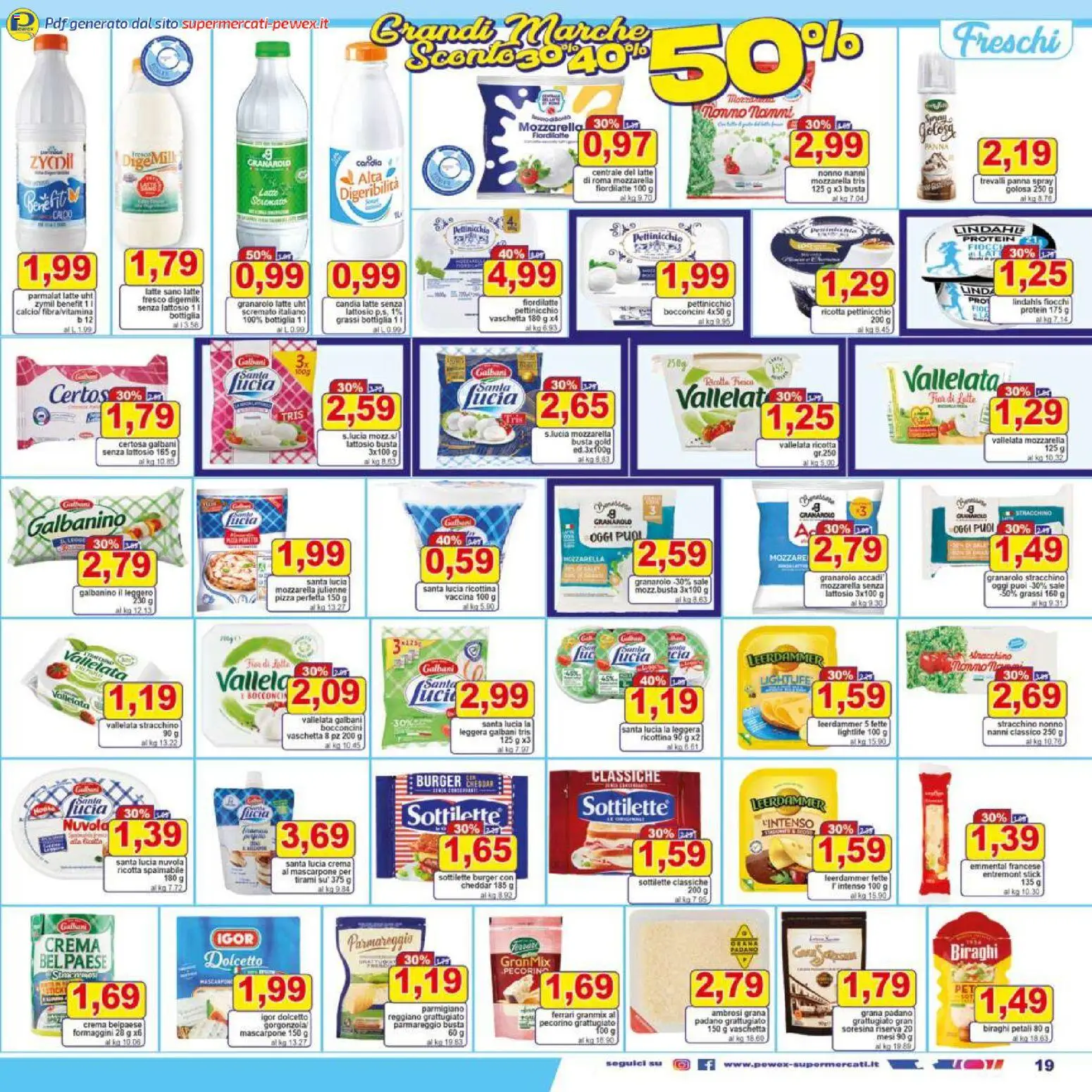 Volantino Pewex del 07.11.2025 | Pagina: 19 | Prodotti: Pizza, Fiocchi, Parmigiano reggiano, Parmigiano