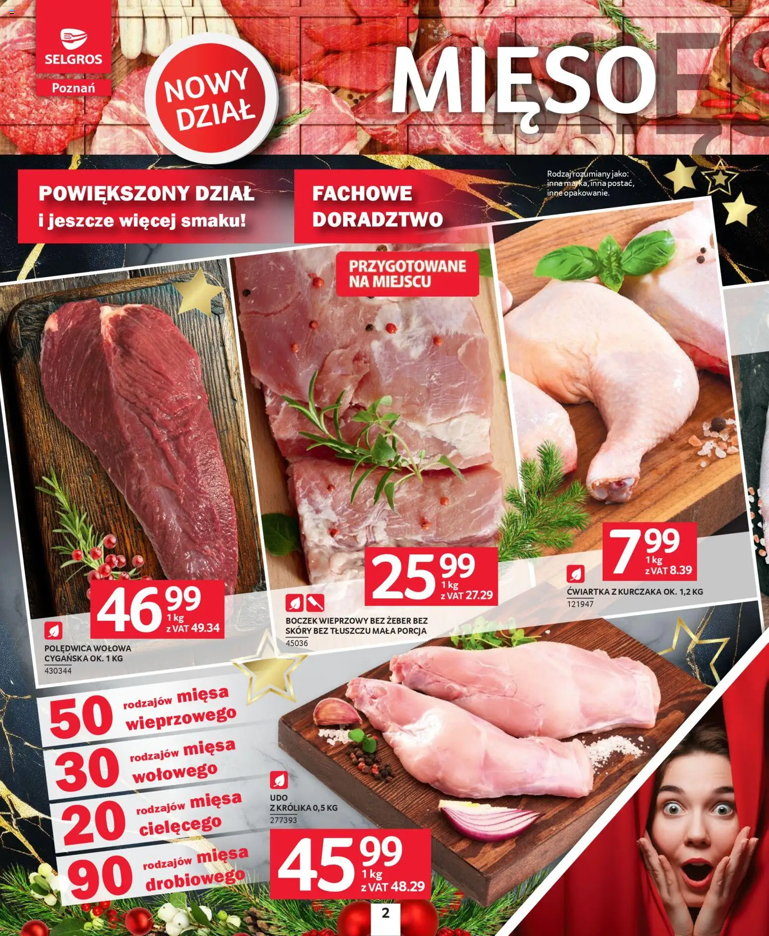 Selgros cash&carry Gazetka - Poznań 2.0 smakuje lepiej! od 18.12.2025 | Strona: 2 | Produkty: Mięso, Boczek wieprzowy, Boczek, Ćwiartka z kurczaka