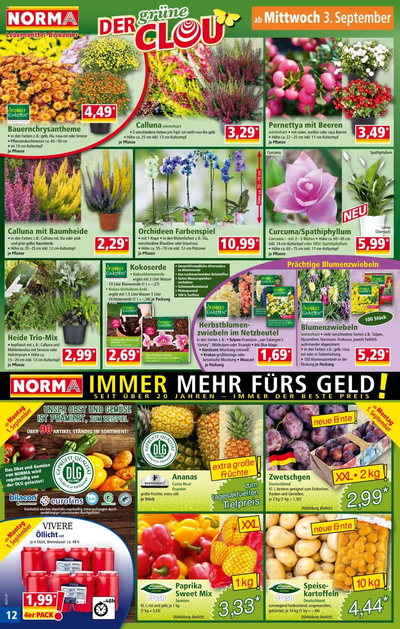 Norma Flugblatt gültig ab 01.09.2025 | Seite: 12 | Produkte: Zwiebeln, Wasser, Gemüse, Obst