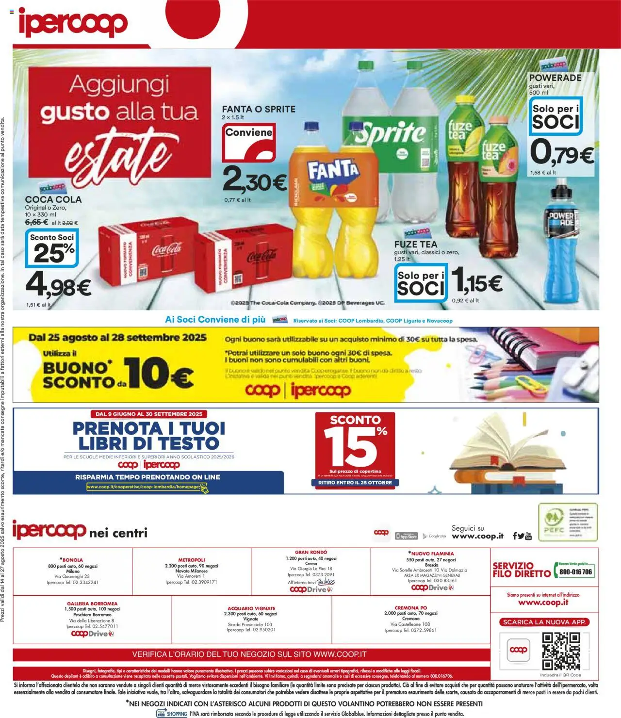Volantino Ipercoop del 14.08.2025 | Pagina: 32 | Prodotti: Data, The, Fanta, Coca Cola
