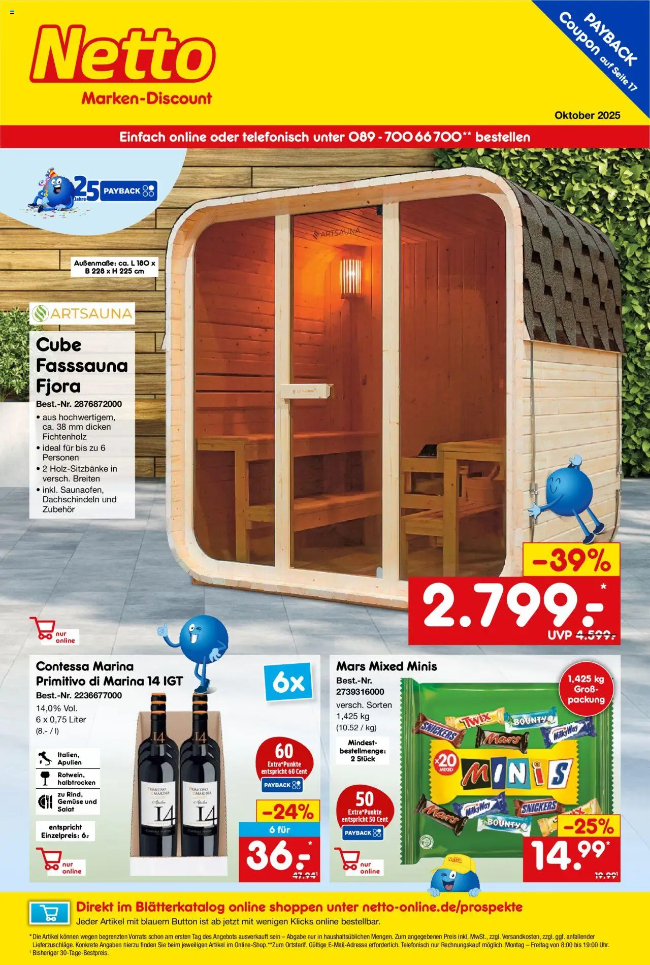 Netto Marken-Discount Online-Angebote Oktober – gültig ab 01.10.2025 | Seite: 1 | Produkte: Mars, Twix, Gemüse, Salat