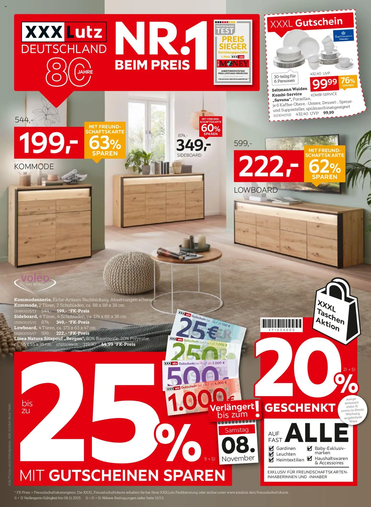 XXXL Lutz Nr. 1 beim Preis – gültig ab 02.11.2025 | Seite: 1 | Produkte: Sideboard, Lowboard, Kommode