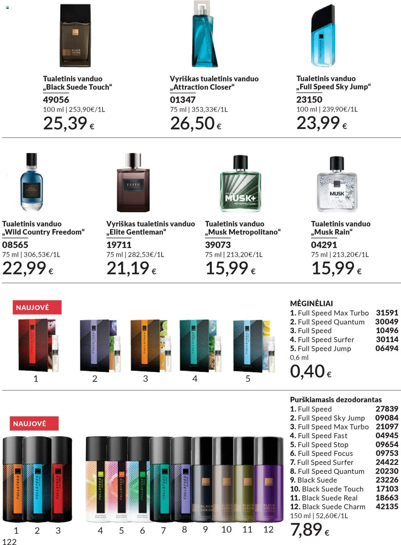 AVON akcijos nuo 01.10.2025 | Puslapis: 122 | Prekių: Tualetinis vanduo, Dezodorantas