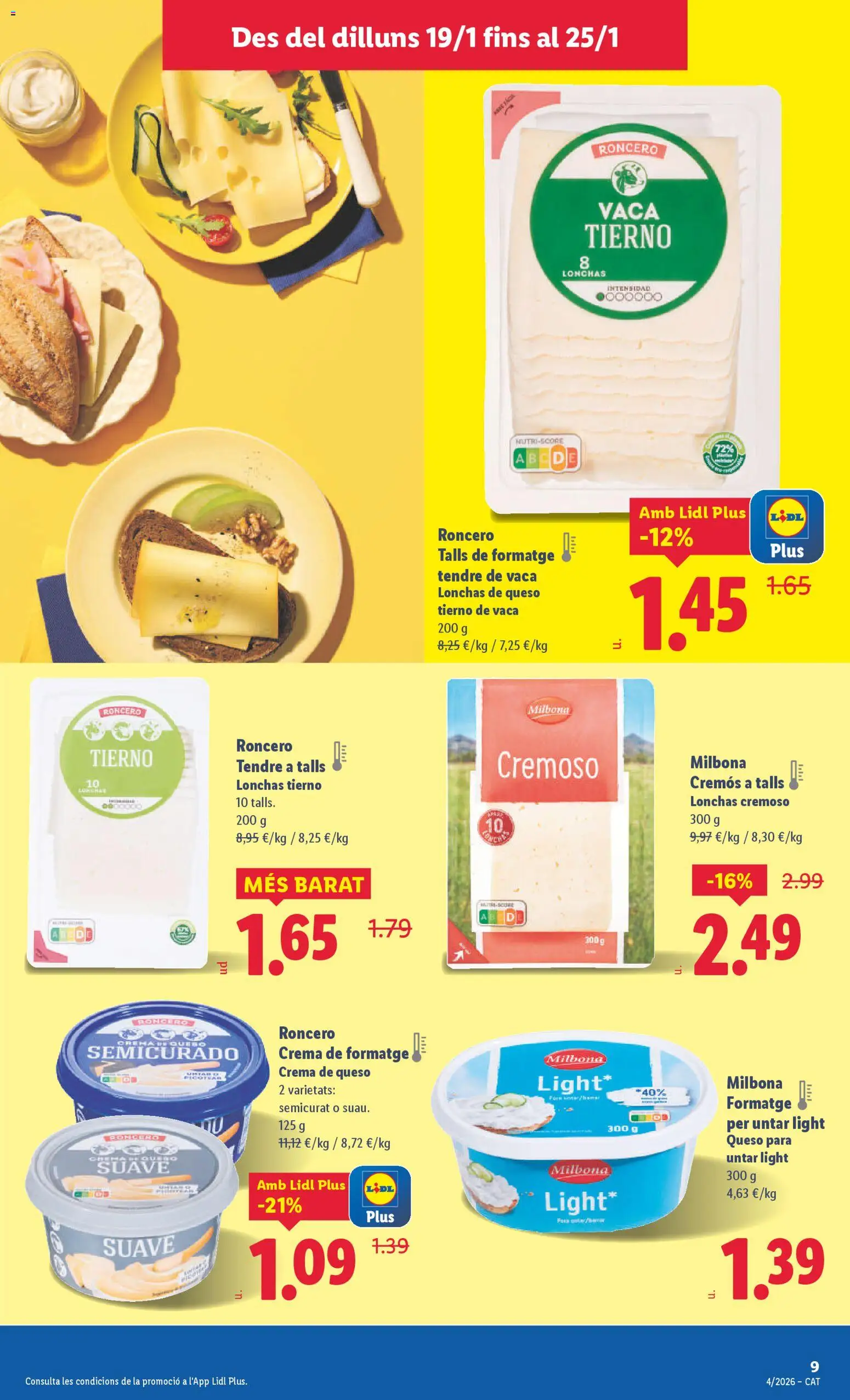 Lidl folleto │ válido desde el 19.01.2026 | Página: 11 | Productos: Queso, Crema, Queso para untar