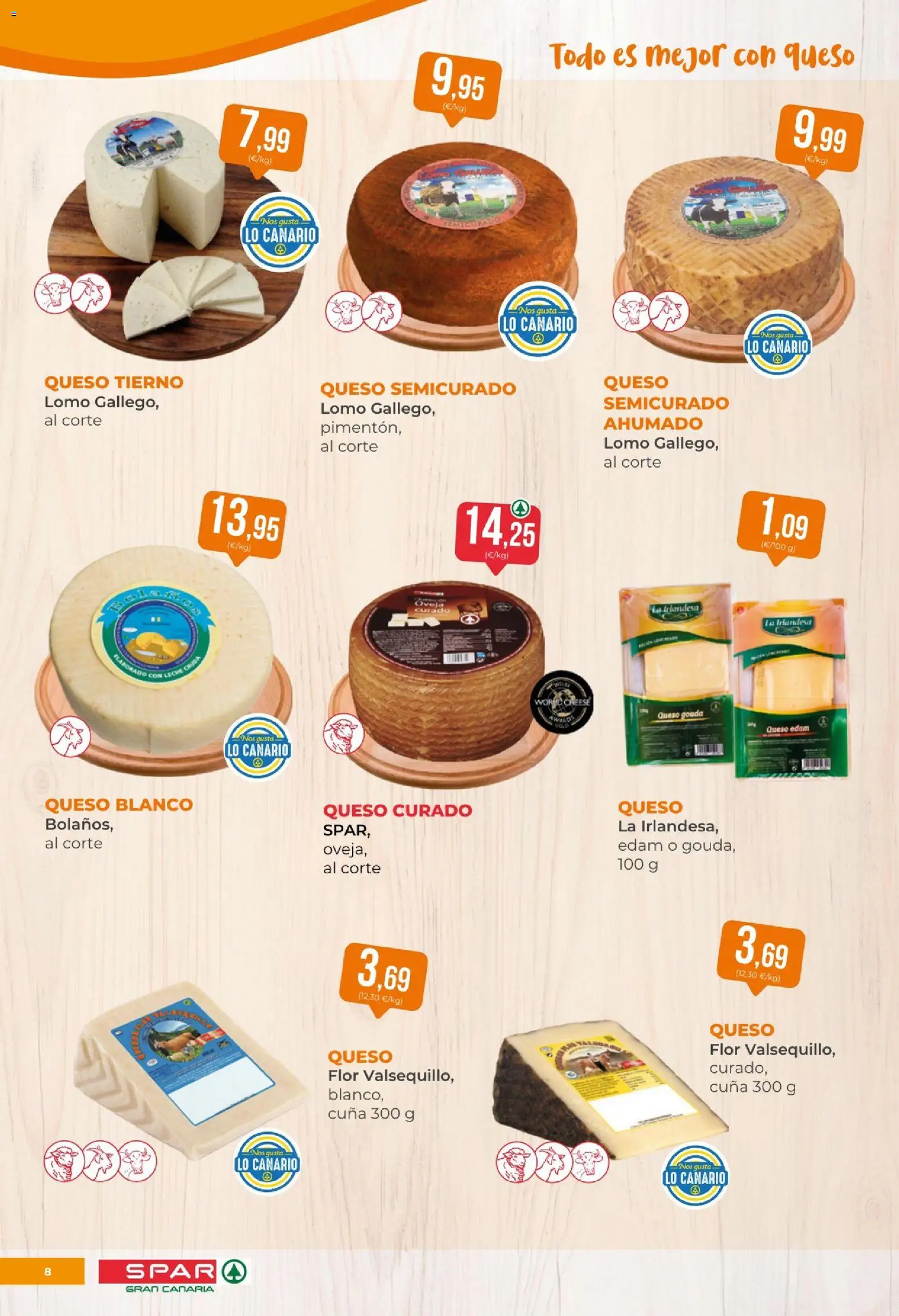 Spar - folleto │ válido desde el 09.01.2026 | Página: 8 | Productos: Leche, Queso, Queso Gouda, Cuna