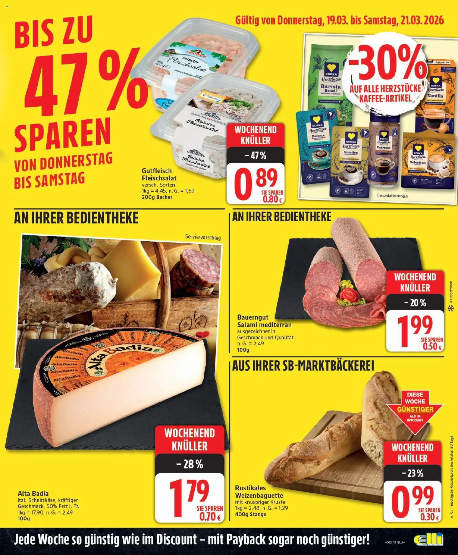 Elli Markt Prospekt Schloß Holte – gültig ab 16.03.2026 | Seite: 15 | Produkte: Bauerngut, Salami