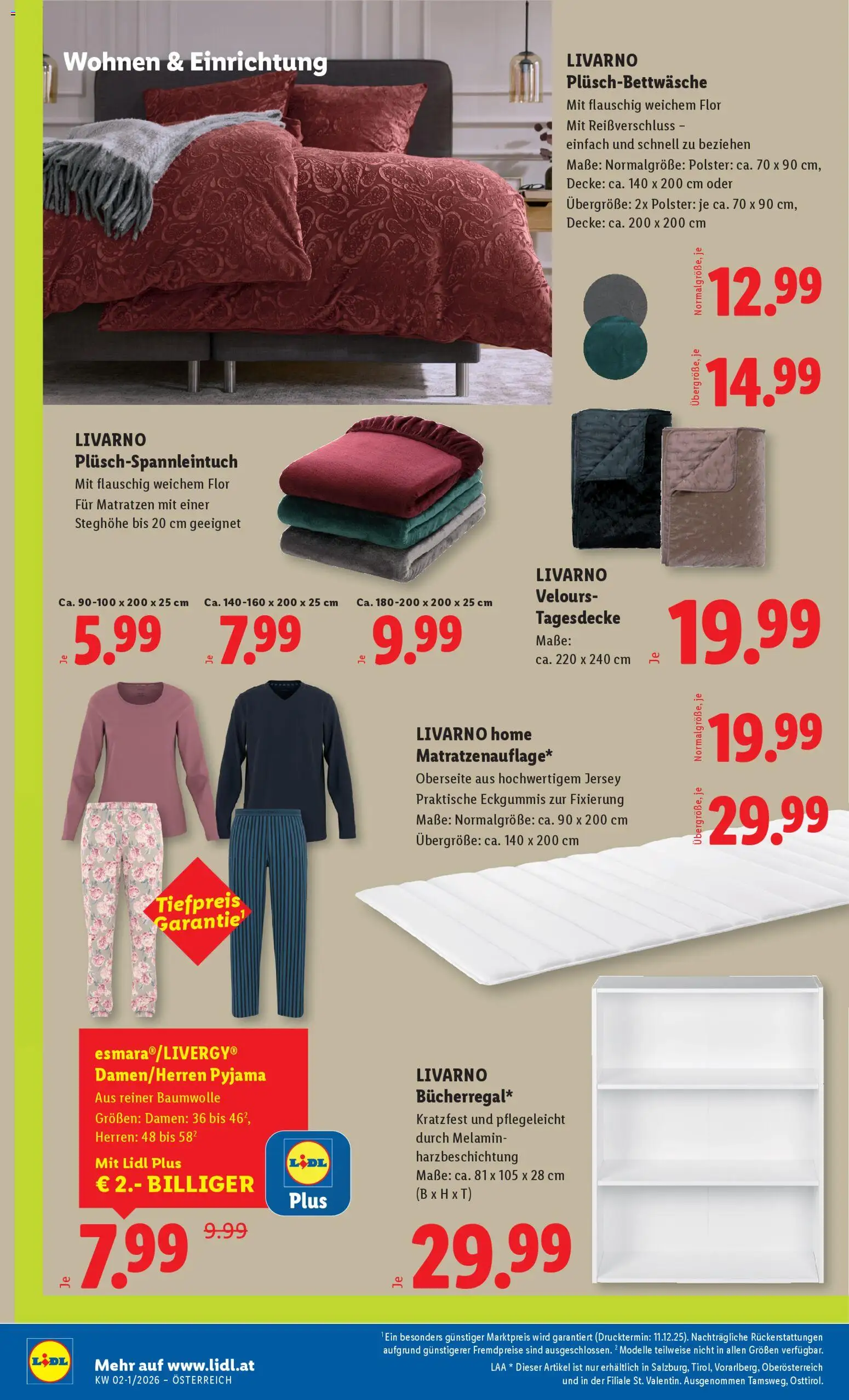 Lidl Altenmarkt im Pongau, St. Johann im Pongau, Zell am See gültig ab 02.01.2026 | Seite: 28 | Produkte: Pyjama, Decke