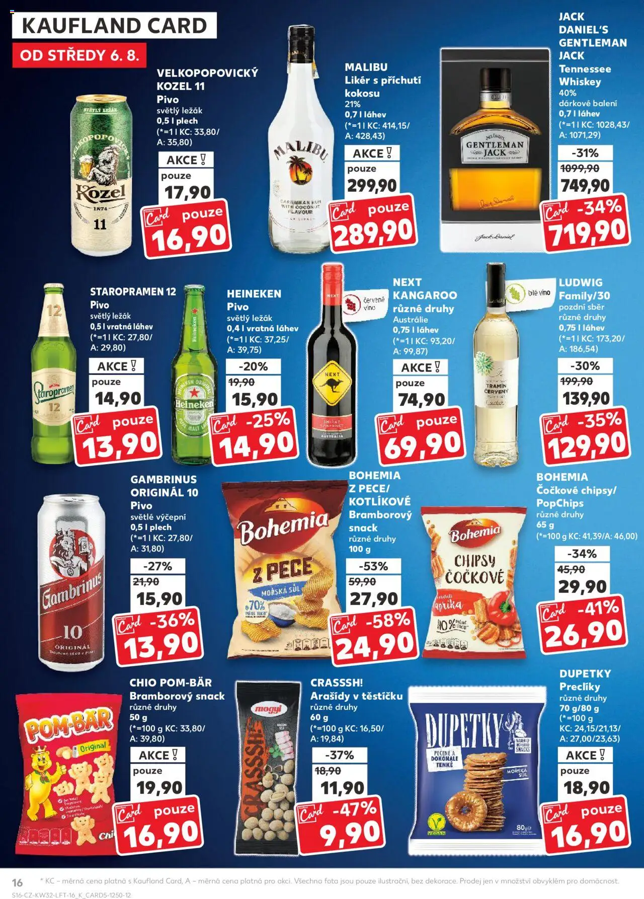 Kaufland leták - Praha 4 od 06.08.2025 | Strana: 16 | Produkty: Rum, Whiskey, Plech, Velkopopovický Kozel