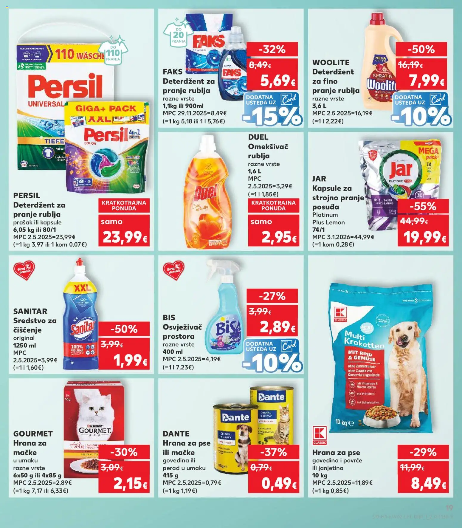 Kaufland HR akciós ujság - amely érvényes a következő dátumtól: 25.02.2026 | Oldal: 19 | Termékek: Persil