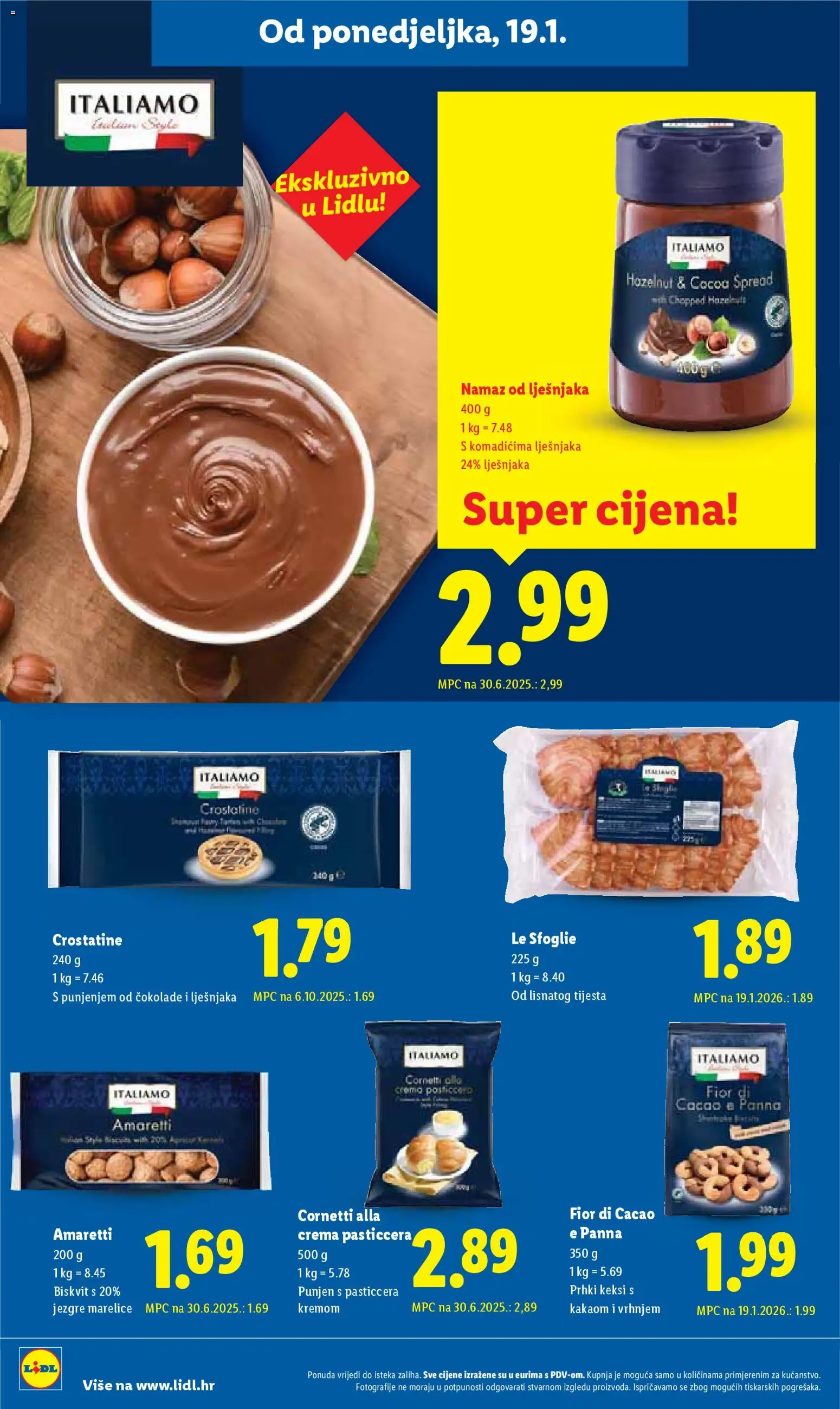 Lidl katalog | vrijedi od 19.01.2026 | Stranica: 24 | Proizvodi: Keksi, Marelice, Namaz od lješnjaka, Namaz