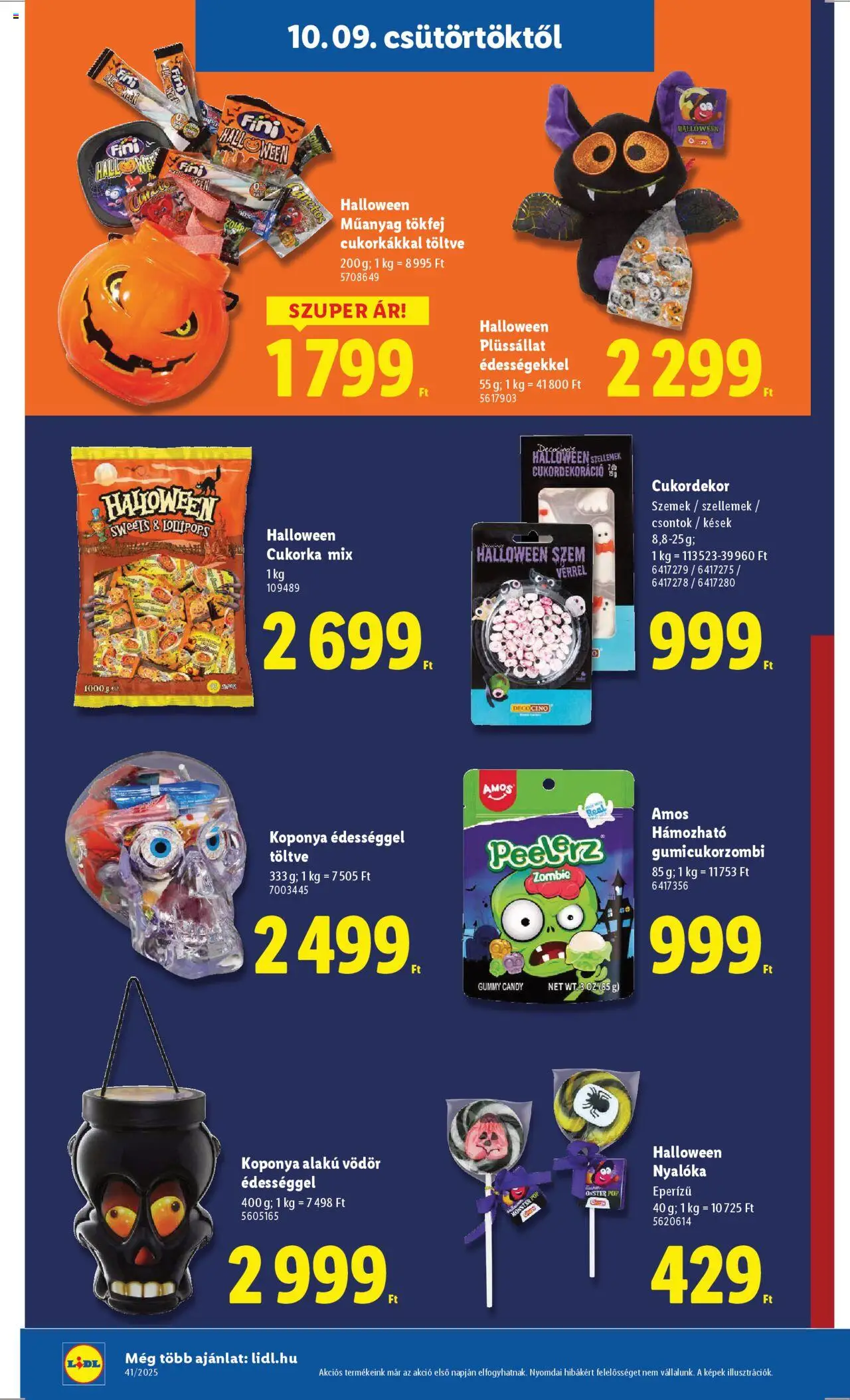 Lidl akciós ujság - amely érvényes a következő dátumtól: 09.10.2025 | Oldal: 20 | Termékek: Nyalóka, Cukorka