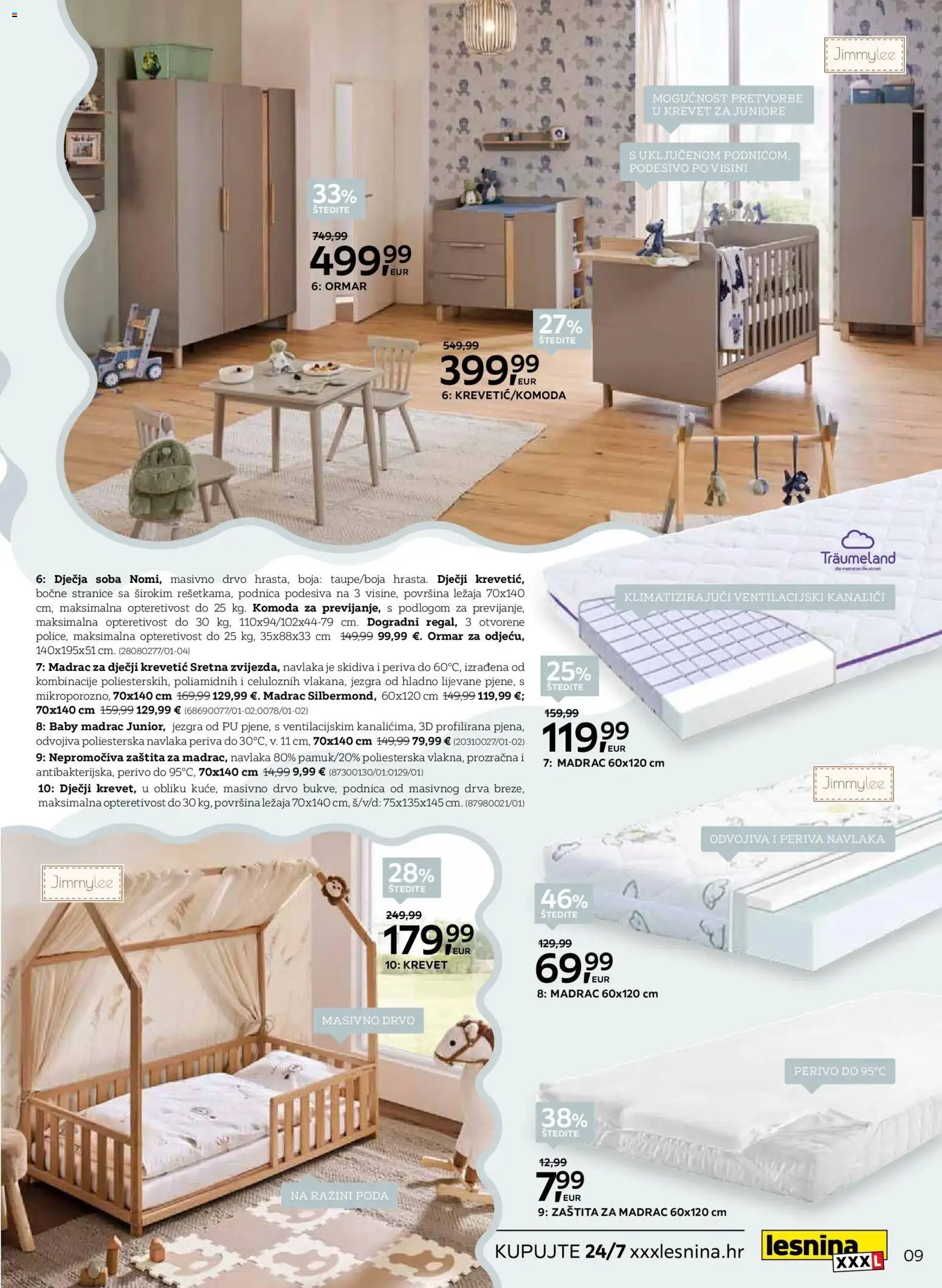 Lesnina katalog | vrijedi od 01.03.2026 | Stranica: 9 | Proizvodi: Krevet, Madrac, Ormar, Komoda