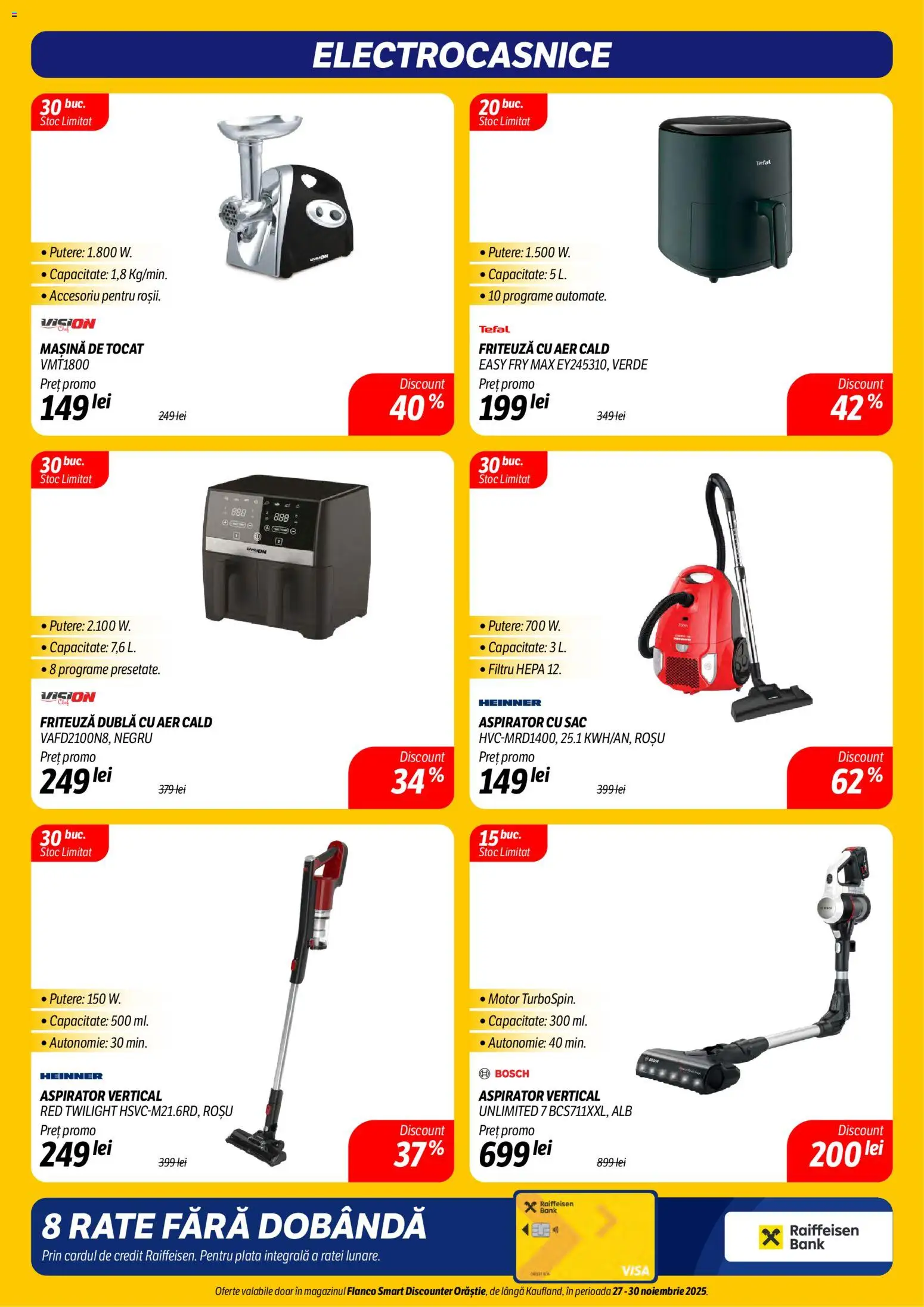 Noul catalog Flanco – valabil de la 27.11.2025 | Pagină: 7 | Produse: Mașină de tocat, Ginseng, Aspirator, Friteuză