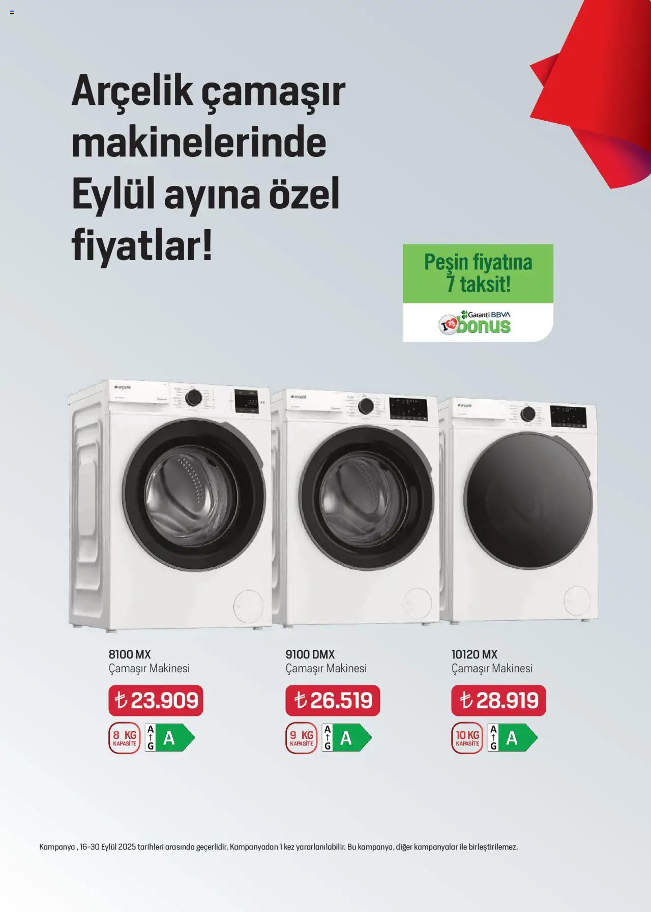 Arçelik Katalog - 16.09.2025 tarihinden itibaren geçerlidir | Sayfa: 18 | Ürünler: Çamaşır makinesi