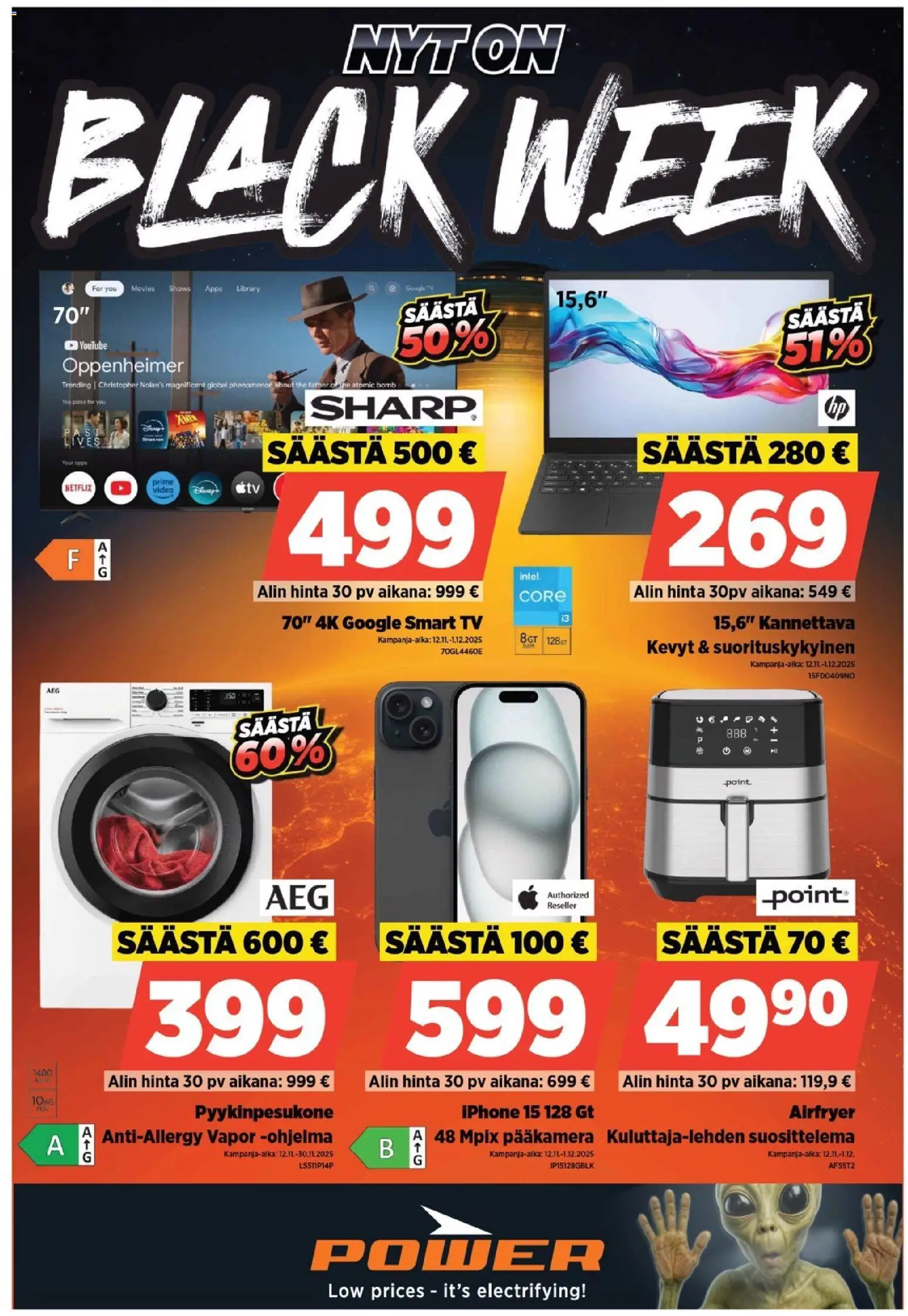 Power - Black Friday – voimassa 12.11.2025 alkaen | Sivu: 1 | Tuotteet: TV