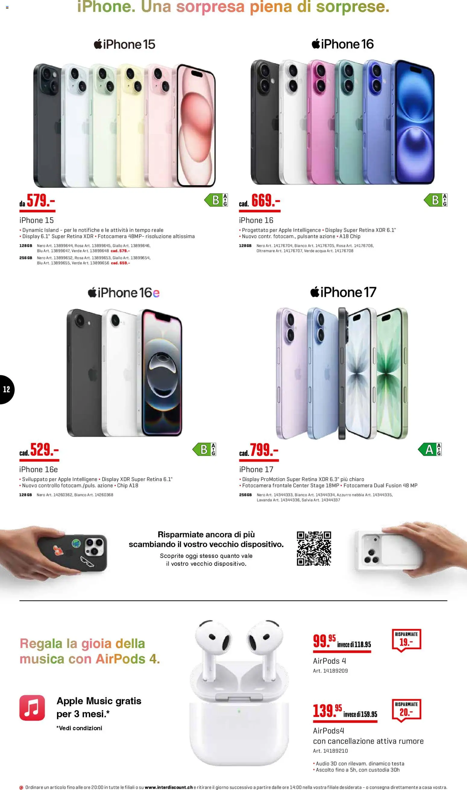 Interdiscount Black Friday IT – gültig ab 24.11.2025 | Seite: 12 | Produkte: Audio, Apple, Iphone, Airpods