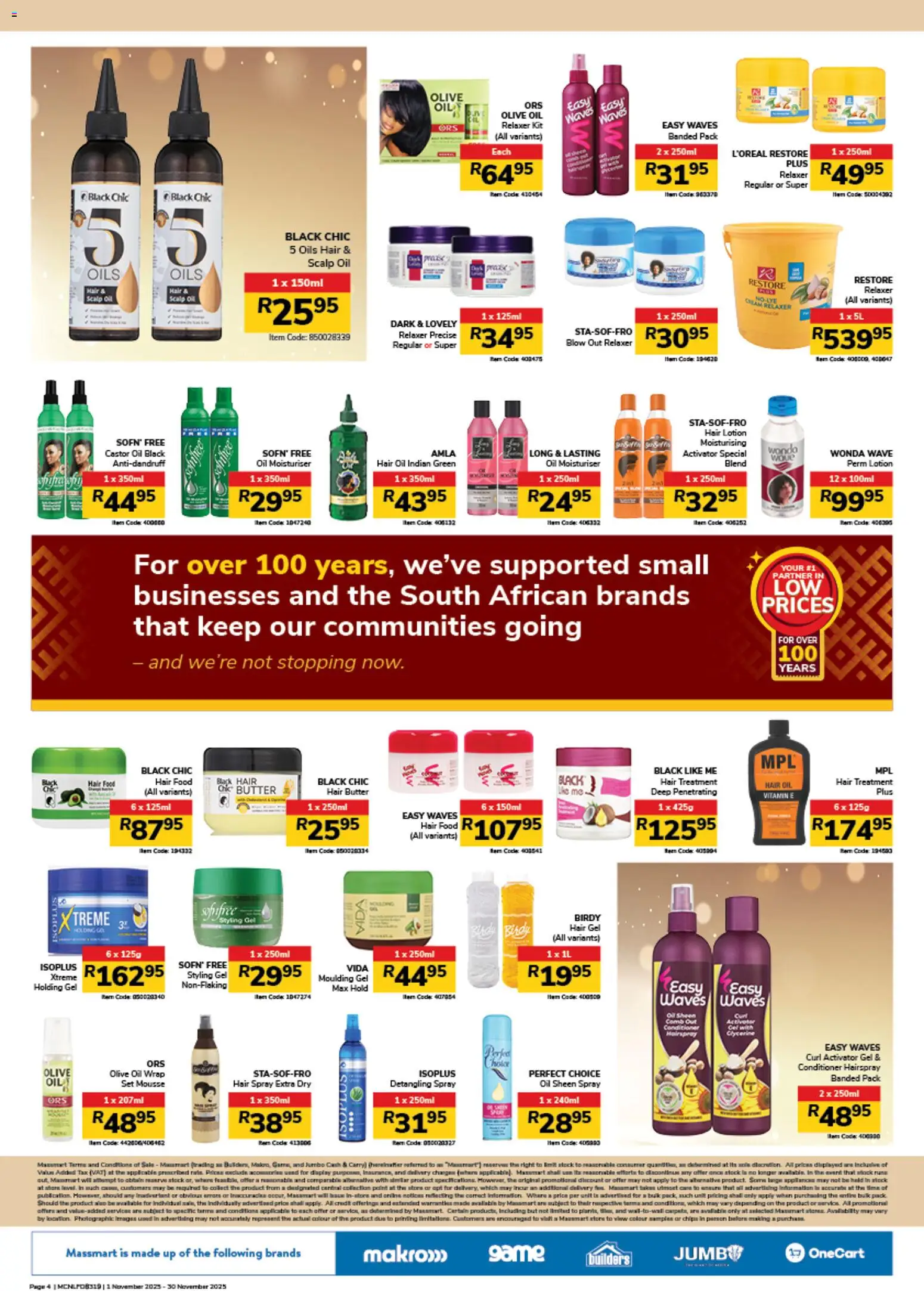 New Jumbo catalogue – valid from 01.11.2025 | Page: 2 | Products: Conditioner, Hair spray, Cream, Relaxer