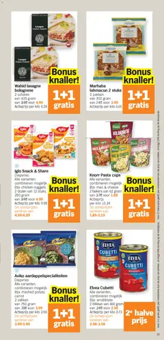 Wahid lasagne bolognese, 2 schalen van 400 gram - Voorbeeld van een folder van Albert Heijn, geldig van 02.03.2026 | Pagina: 15 | Producten: Lasagne, Chicken Nuggets, Groenten, Kan