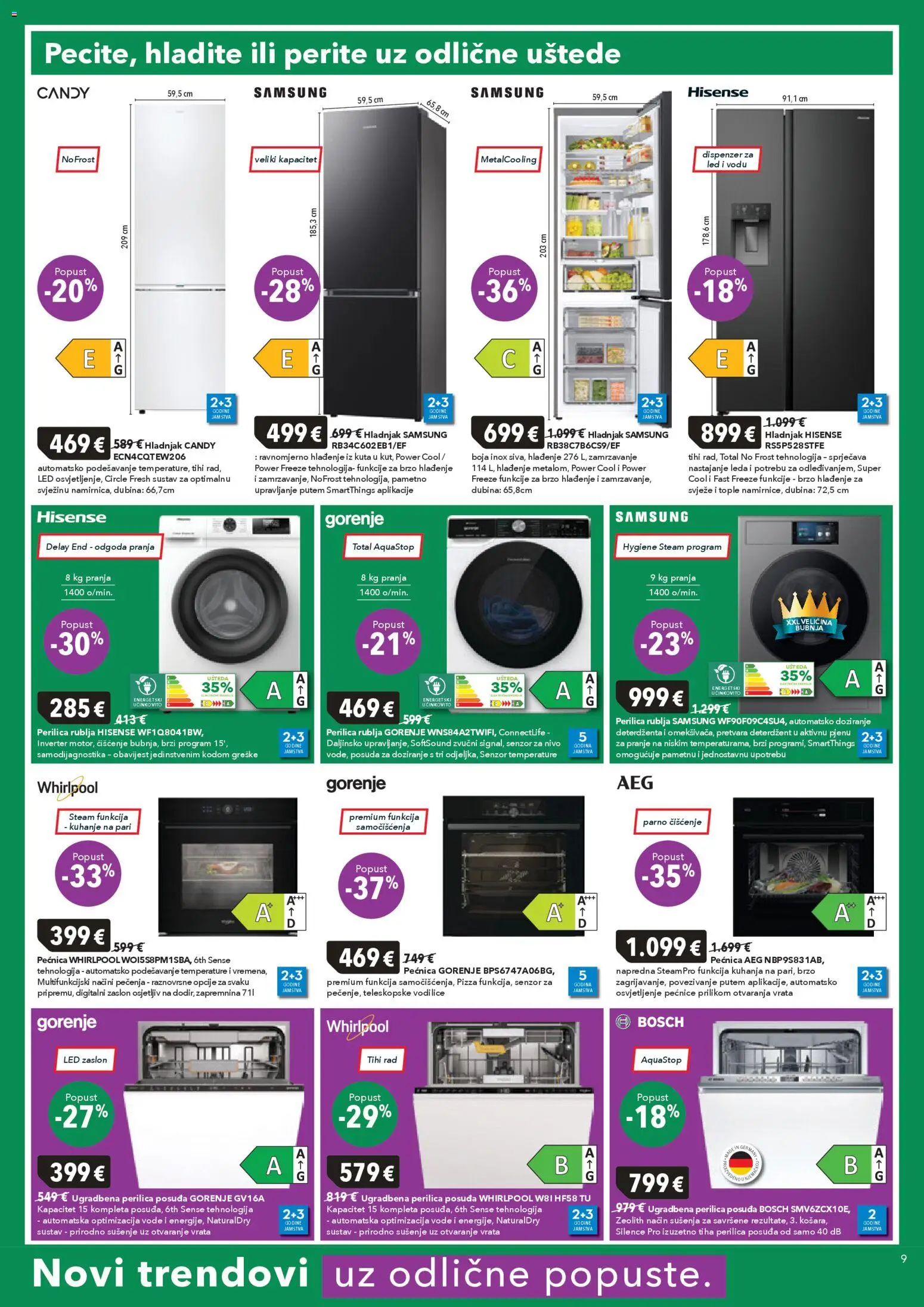 Harvey Norman katalog | vrijedi od 19.03.2026 | Stranica: 9 | Proizvodi: Pizza, Vrata, Hladnjak, Pećnica