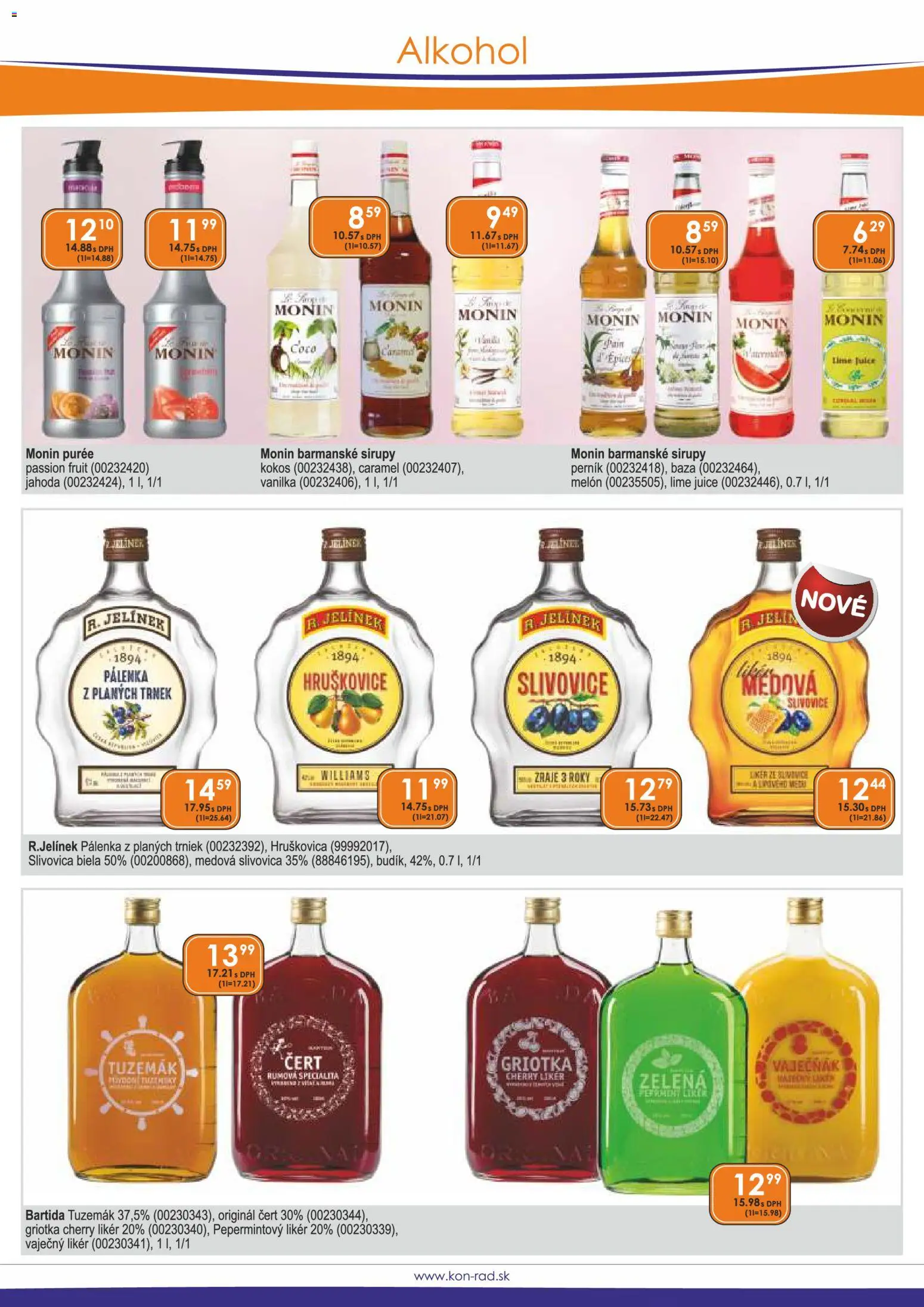 Nové KON - RAD akcie – leták je platný od 01.02.2026 | Strana: 8 | Produkty: Slivovica, Melón, Alkohol