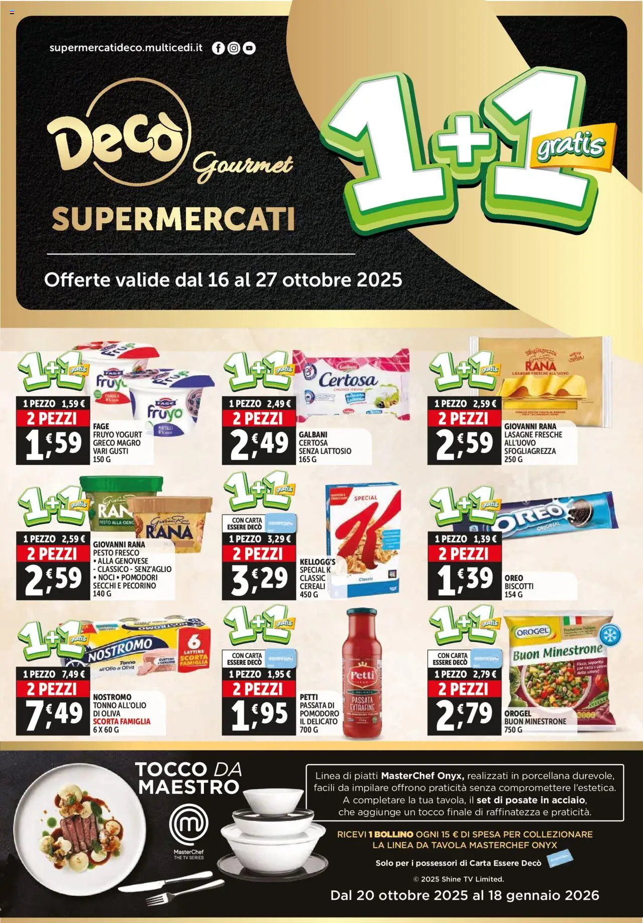 Volantino Decò del 16.10.2025 | Pagina: 1 | Prodotti: Biscotti, Pomodoro, Mirtilli, The