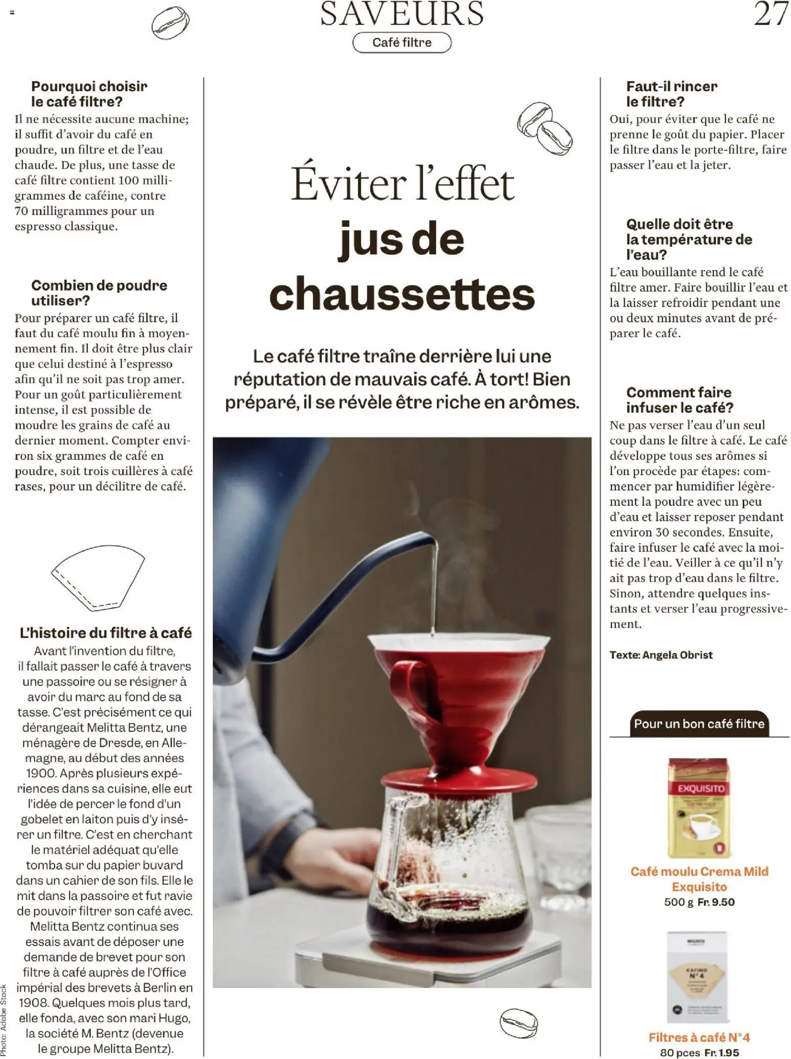 Migros Magazin FR – gültig ab 24.11.2025 | Seite: 27 | Produkte: Melitta